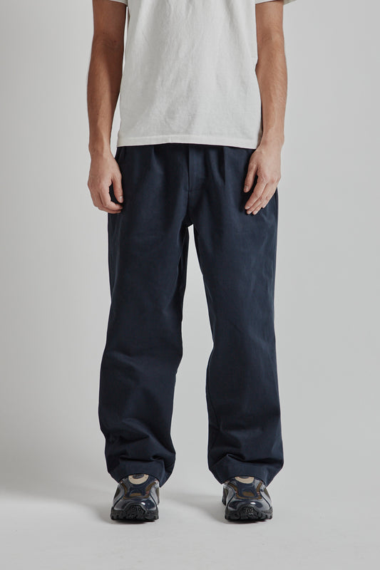 Brother Brother Double Pleated Pants High Density Cotton Twill Navy Blue 2