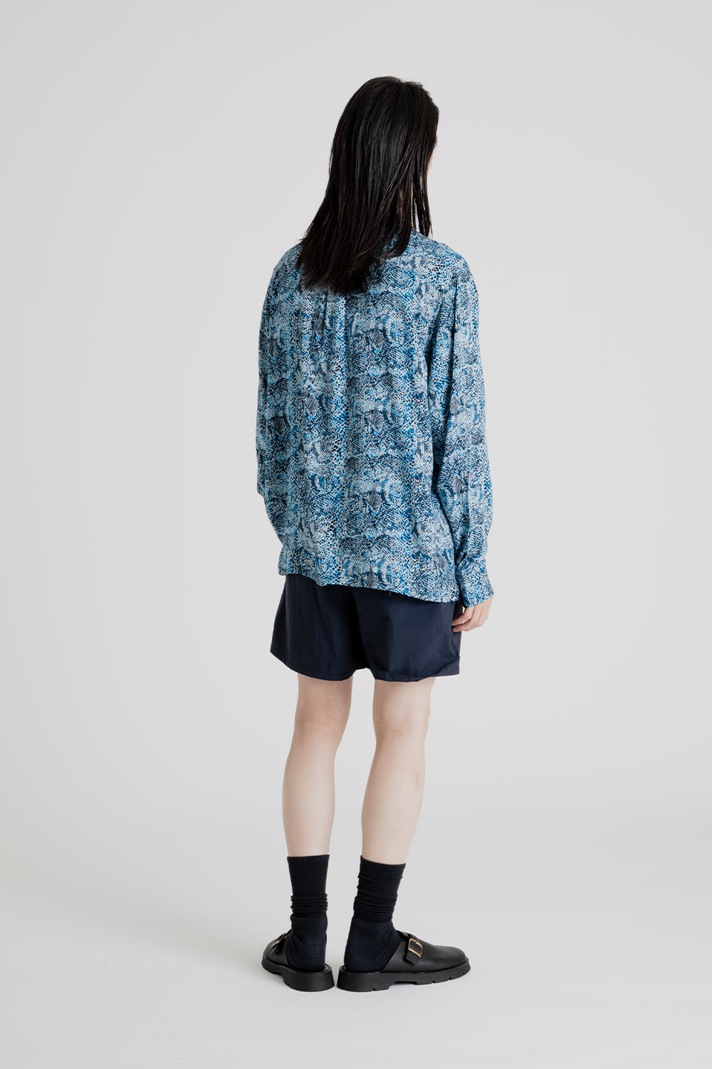 Brother Brother Products LS Rayon Shirt in Blue Snakeskin