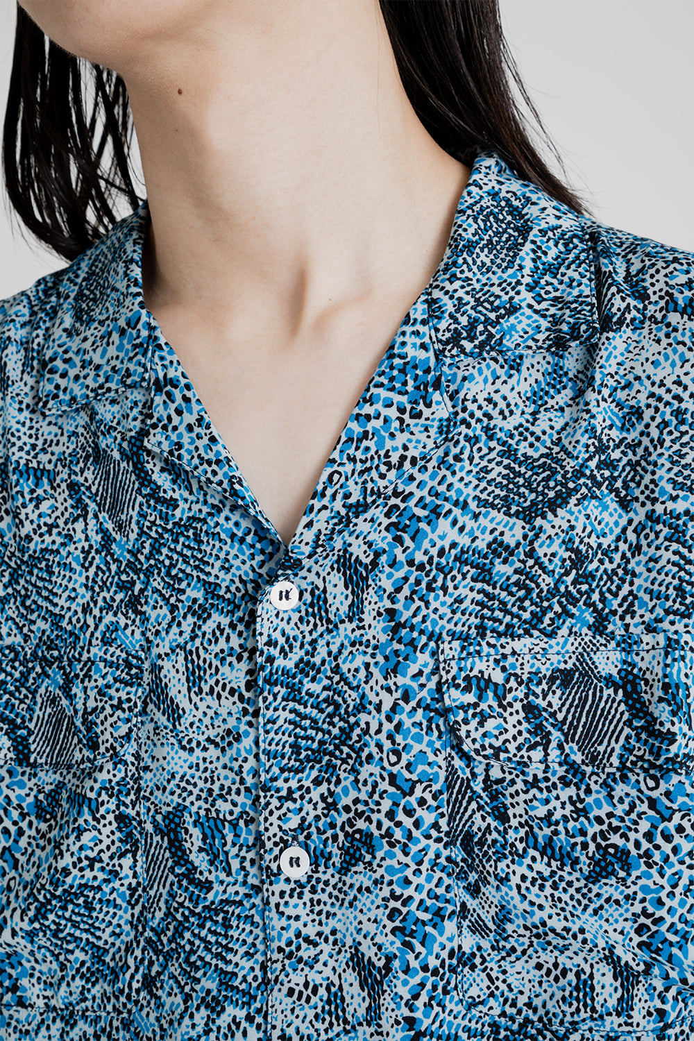 Brother Brother Products LS Rayon Shirt in Blue Snakeskin