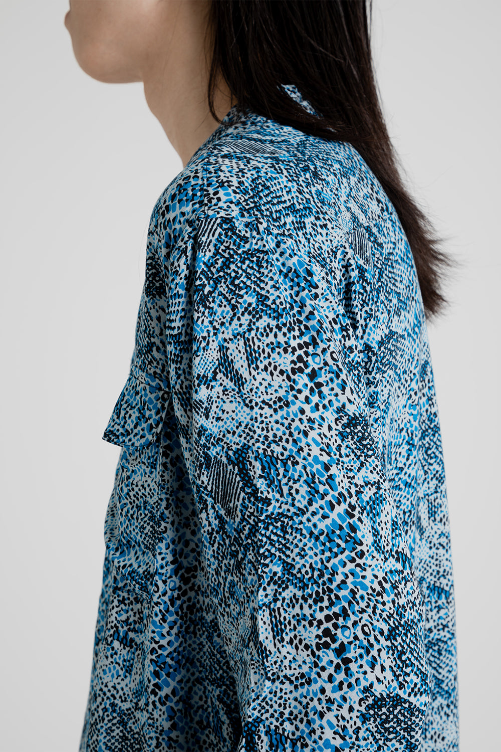 Brother Brother Products LS Rayon Shirt in Blue Snakeskin