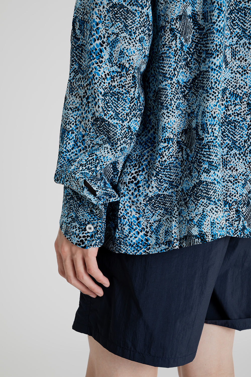 Brother Brother Products LS Rayon Shirt in Blue Snakeskin