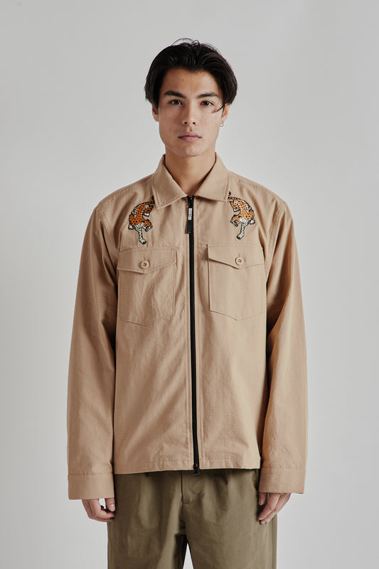 Brother Brother Military Souvenier Zip Shirt Khaki 2