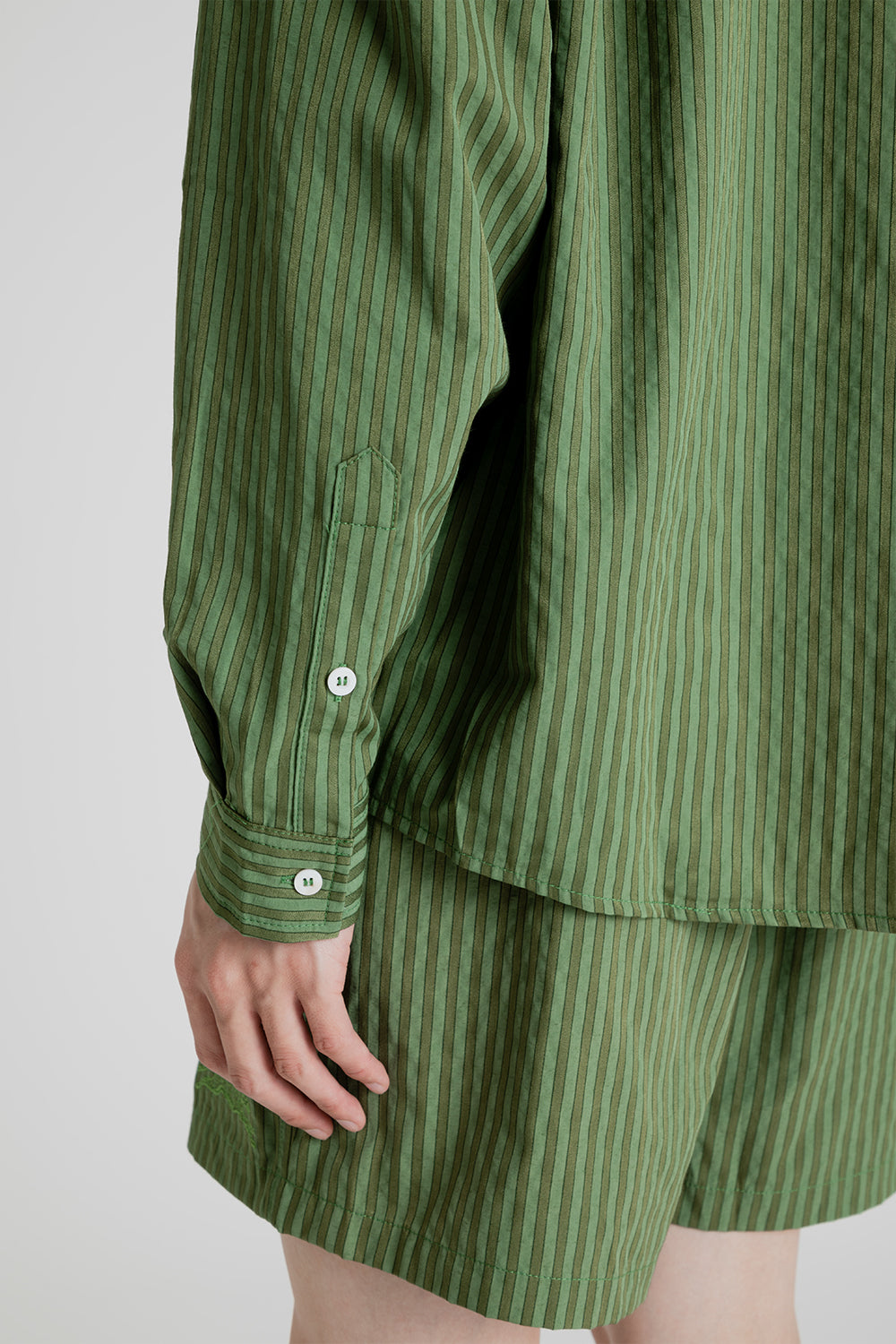 Simple Stitch Seersucker Shirt - Overdye Olive