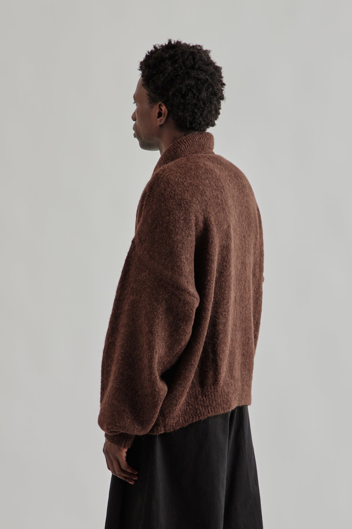 Estudio Niksen FW25 Alpaca Polo Sweater Brown 4