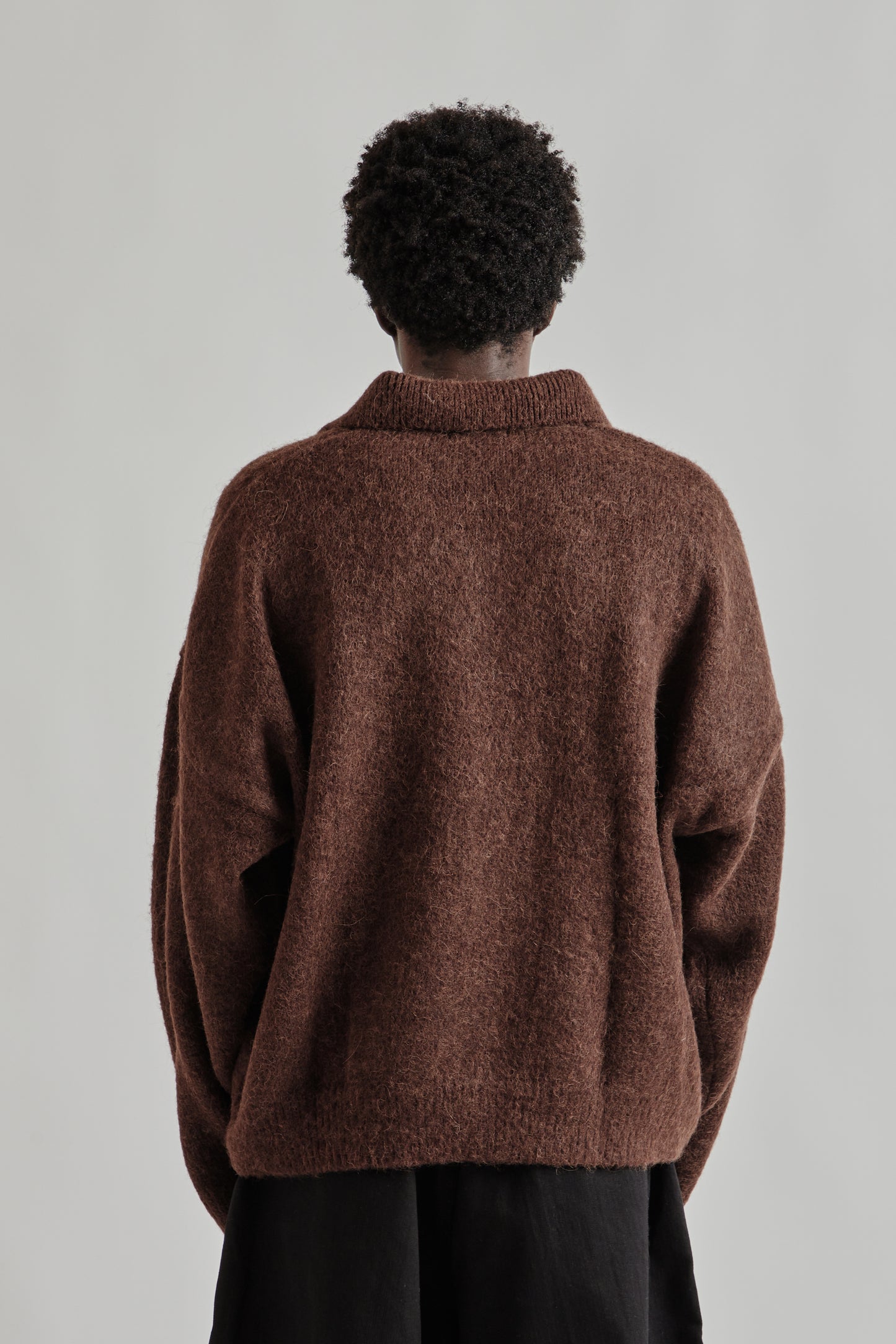 Estudio Niksen FW25 Alpaca Polo Sweater Brown 5