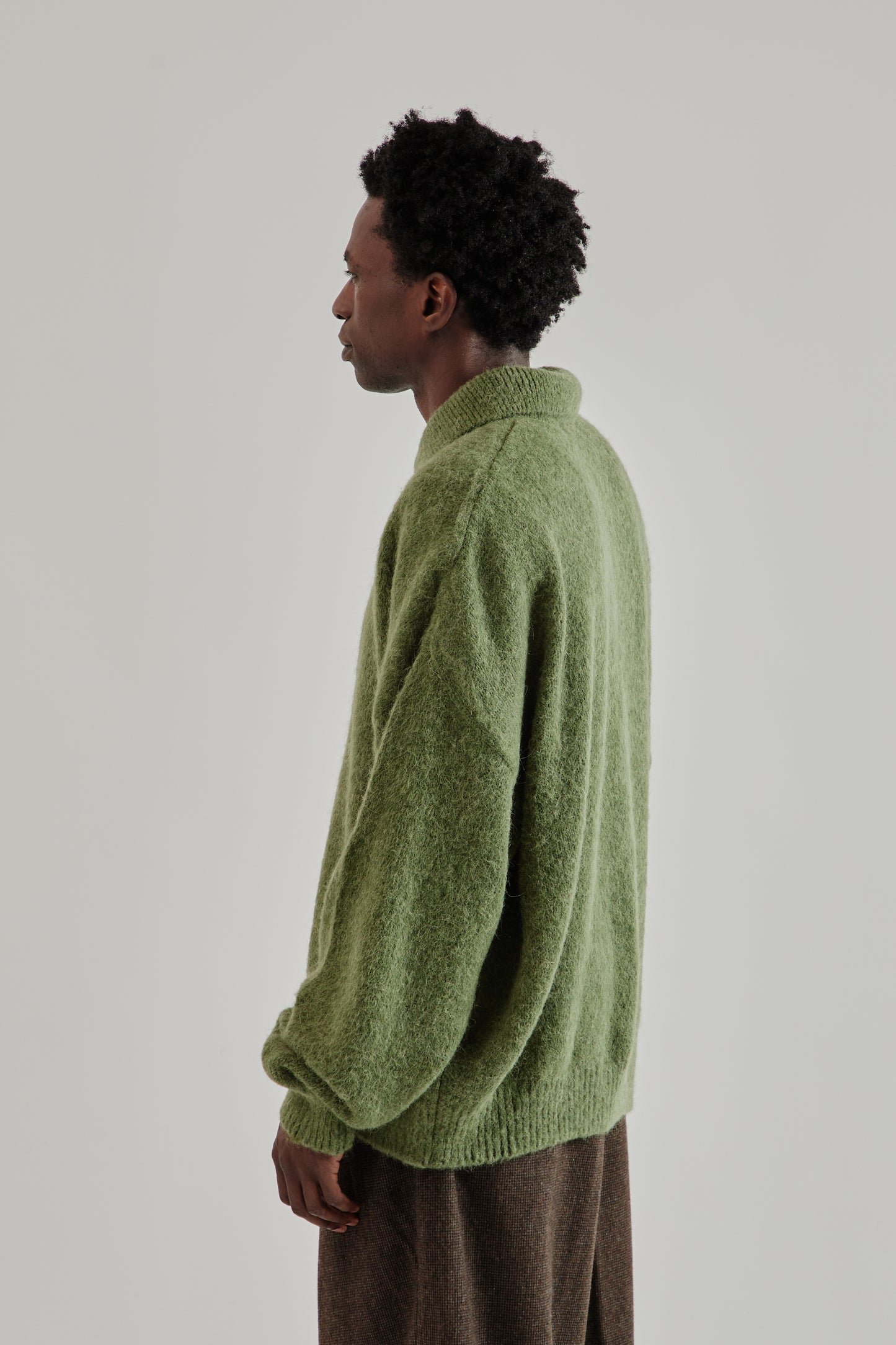 Estudio Niksen FW25 Alpaca Polo Sweater Green4