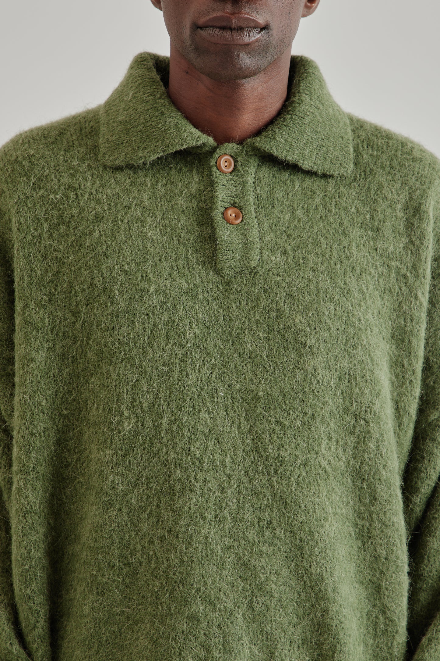 Estudio Niksen FW25 Alpaca Polo Sweater Green6