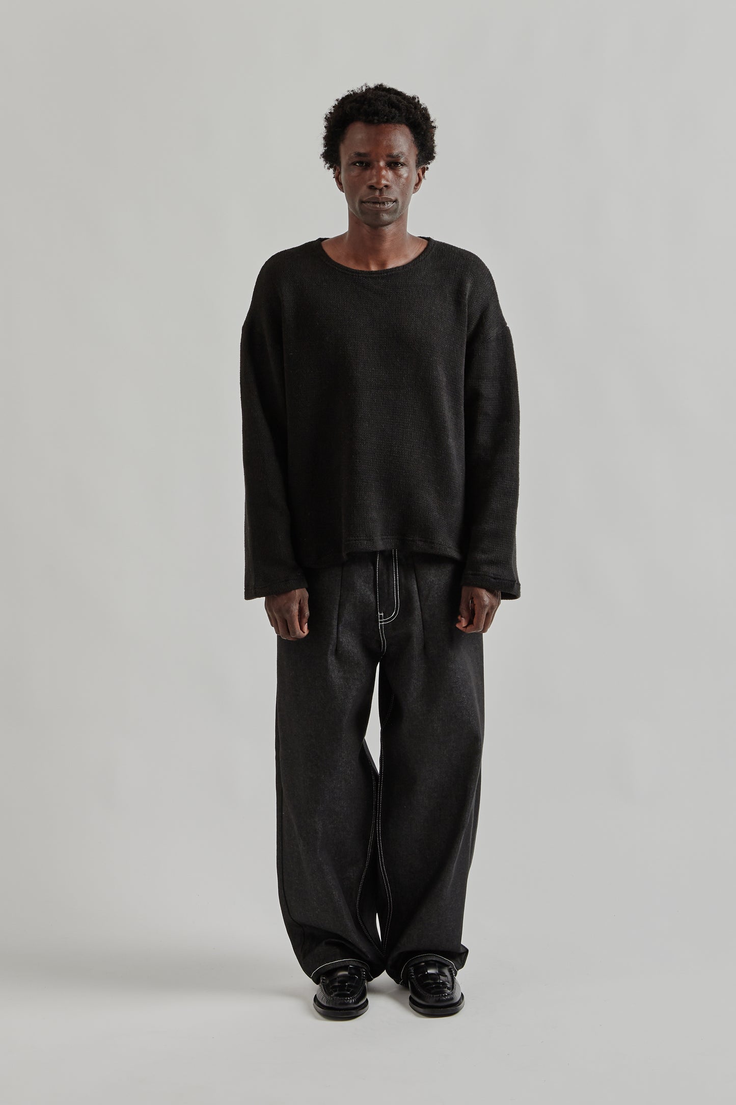 Estudio Niksen FW25 Crochet Boxy Sweater Black 1