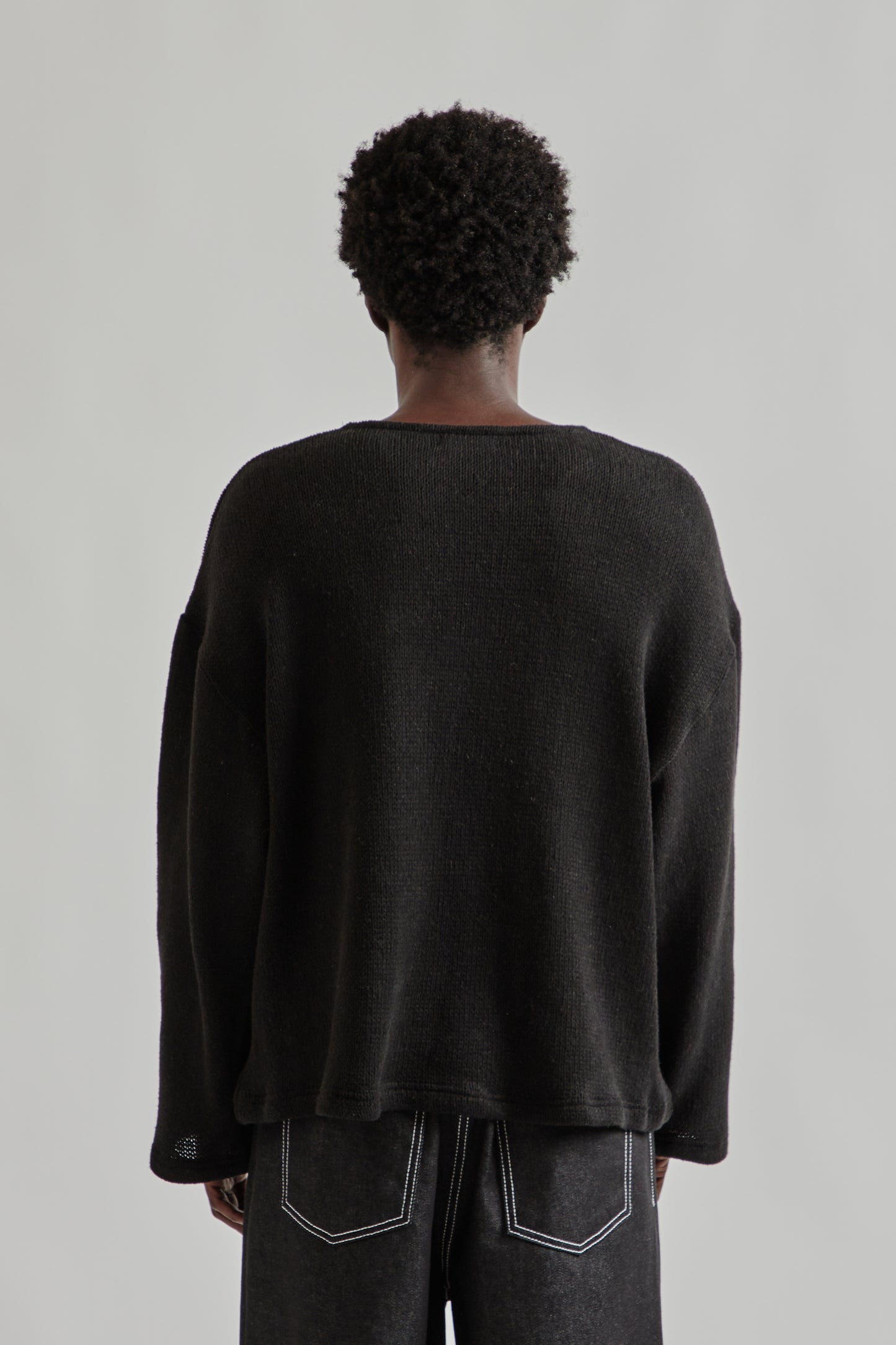 Estudio Niksen FW25 Crochet Boxy Sweater Black 5