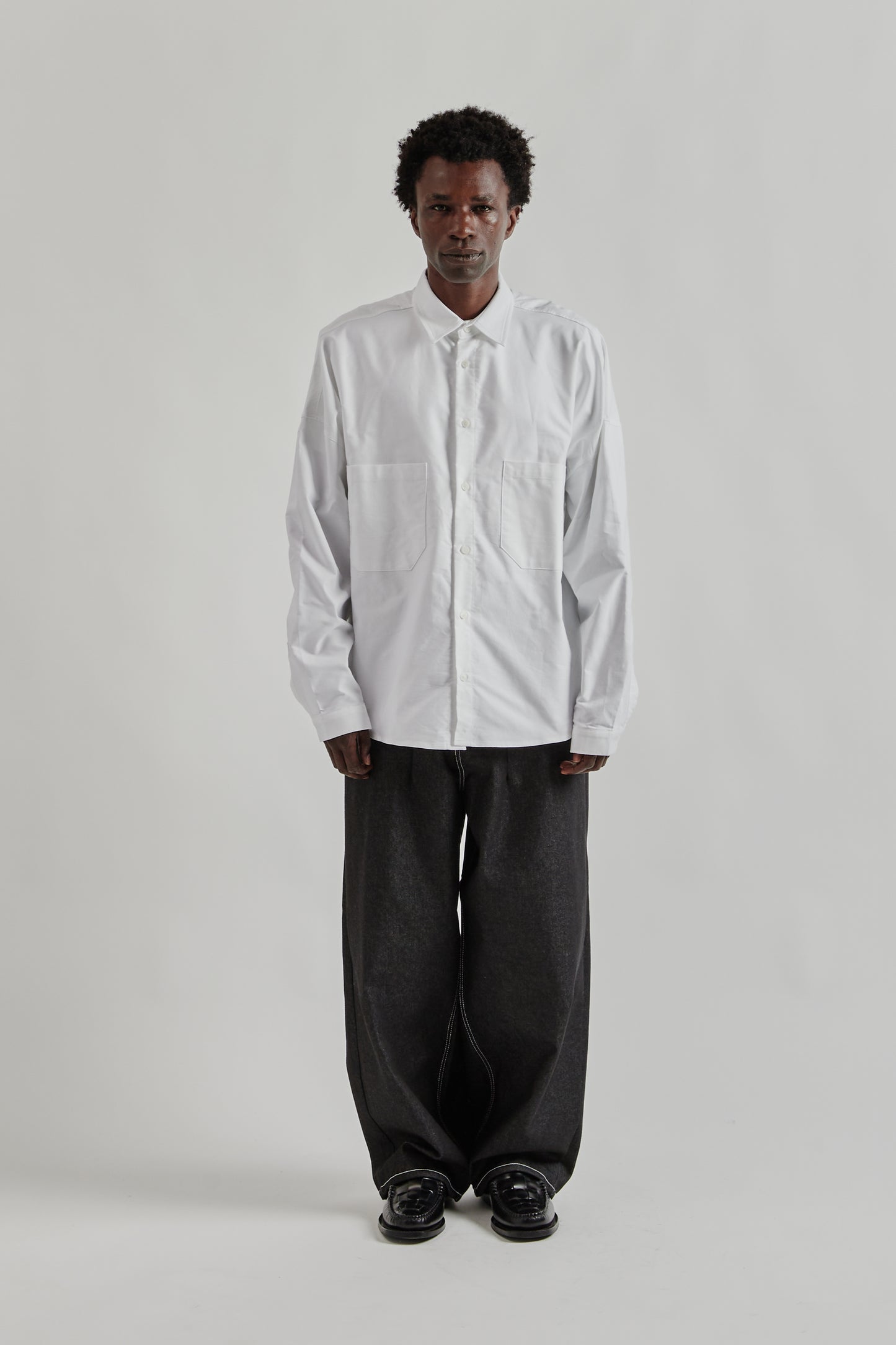 Estudio Niksen FW25 Oxford Balloon Shirt White 1