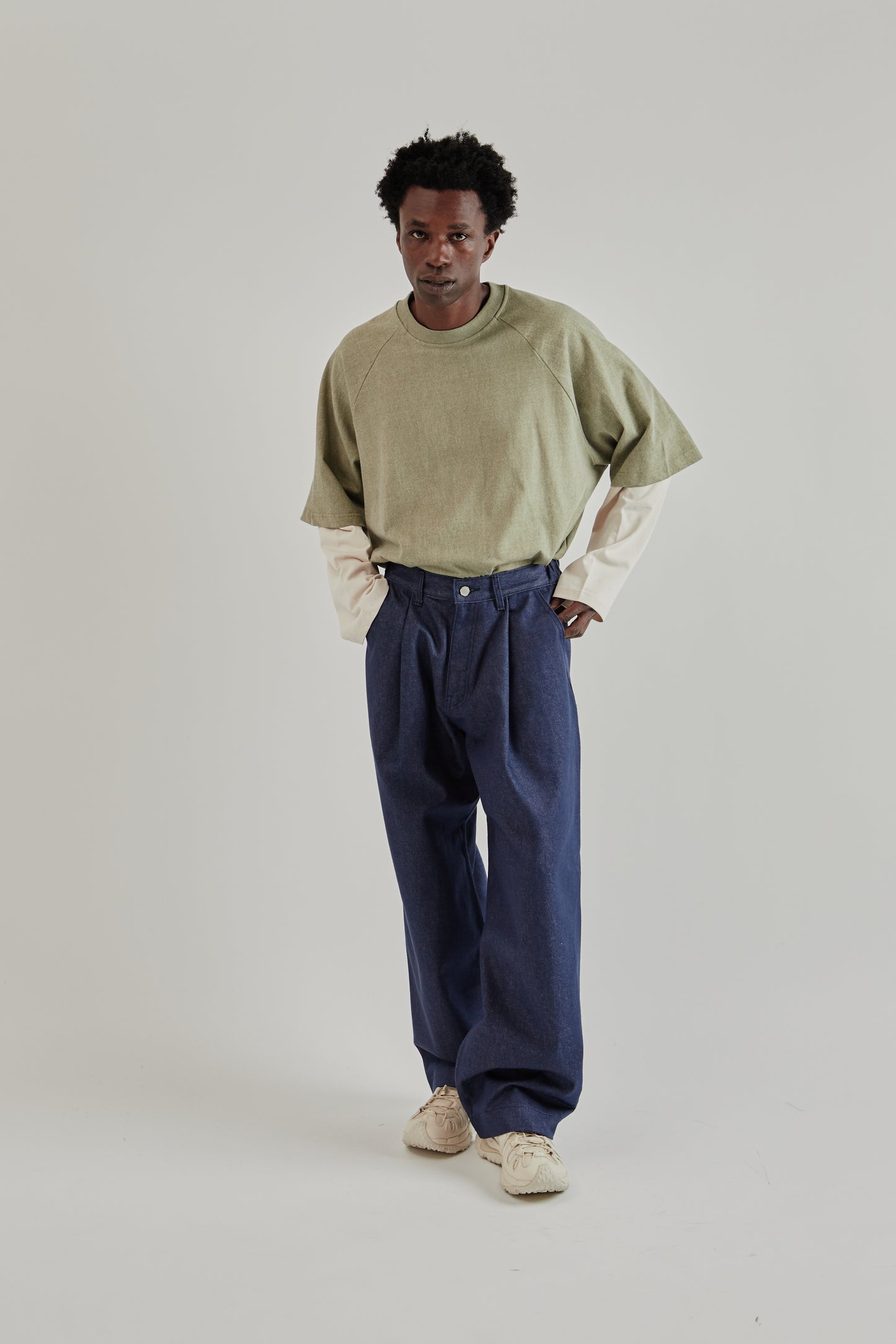 Estudio Niksen FW25 Pintuck Wide Jeans Indigo8