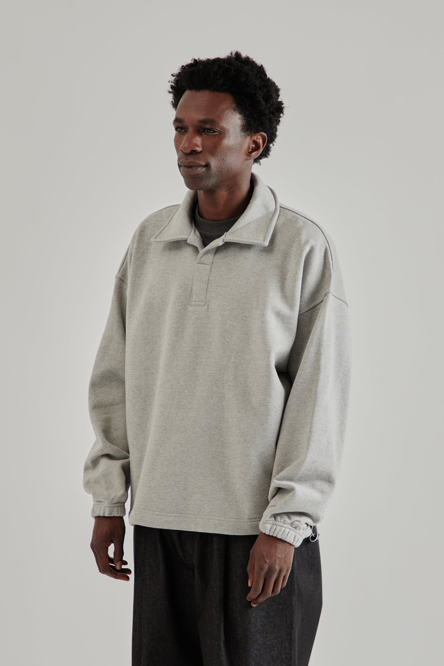 Estudio Niksen FW25 Polo Crewneck Sweater Grey3