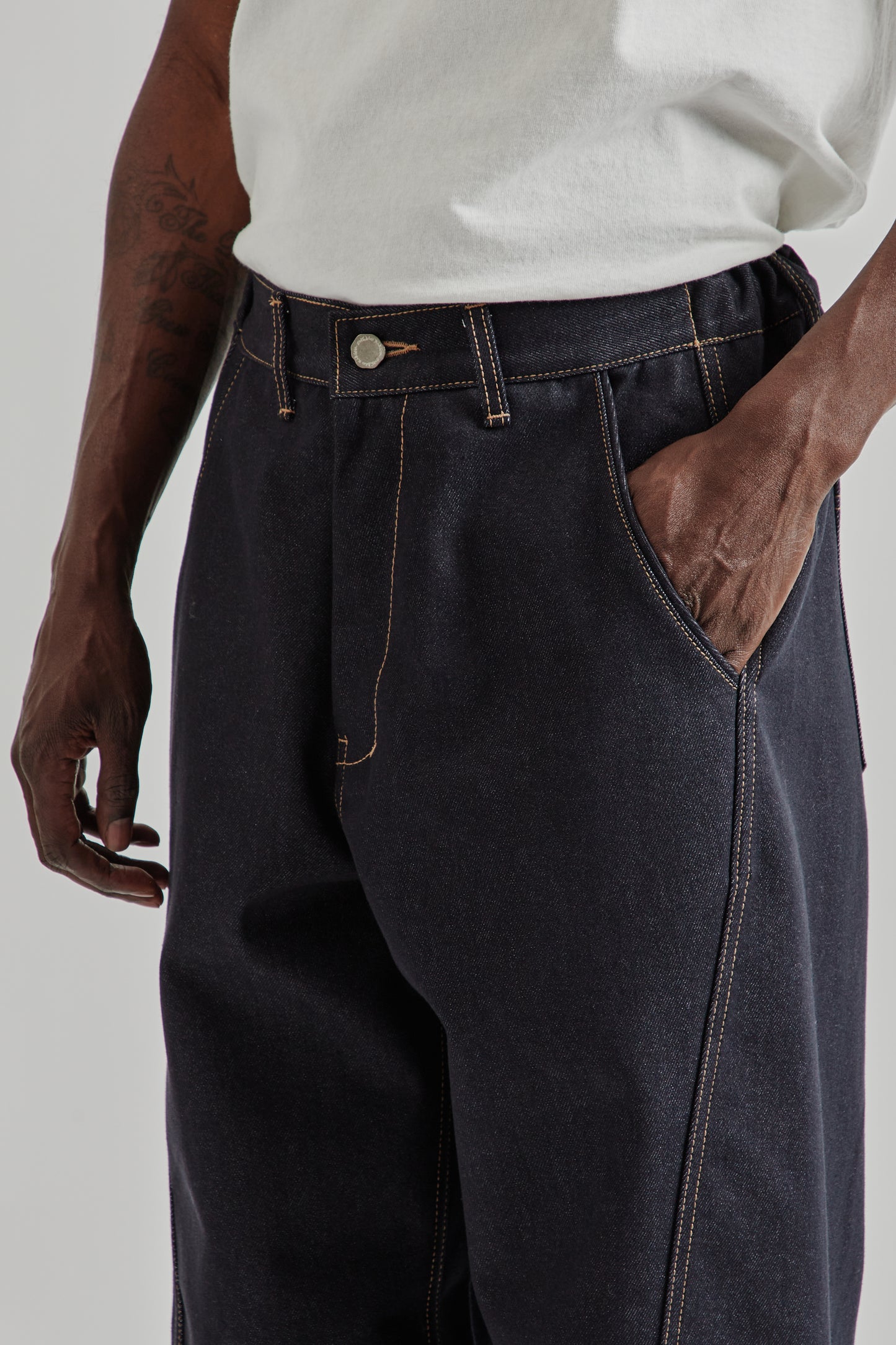 Estudio Niksen FW25 Raw Denim In-Stitch Jeans Indigo 10
