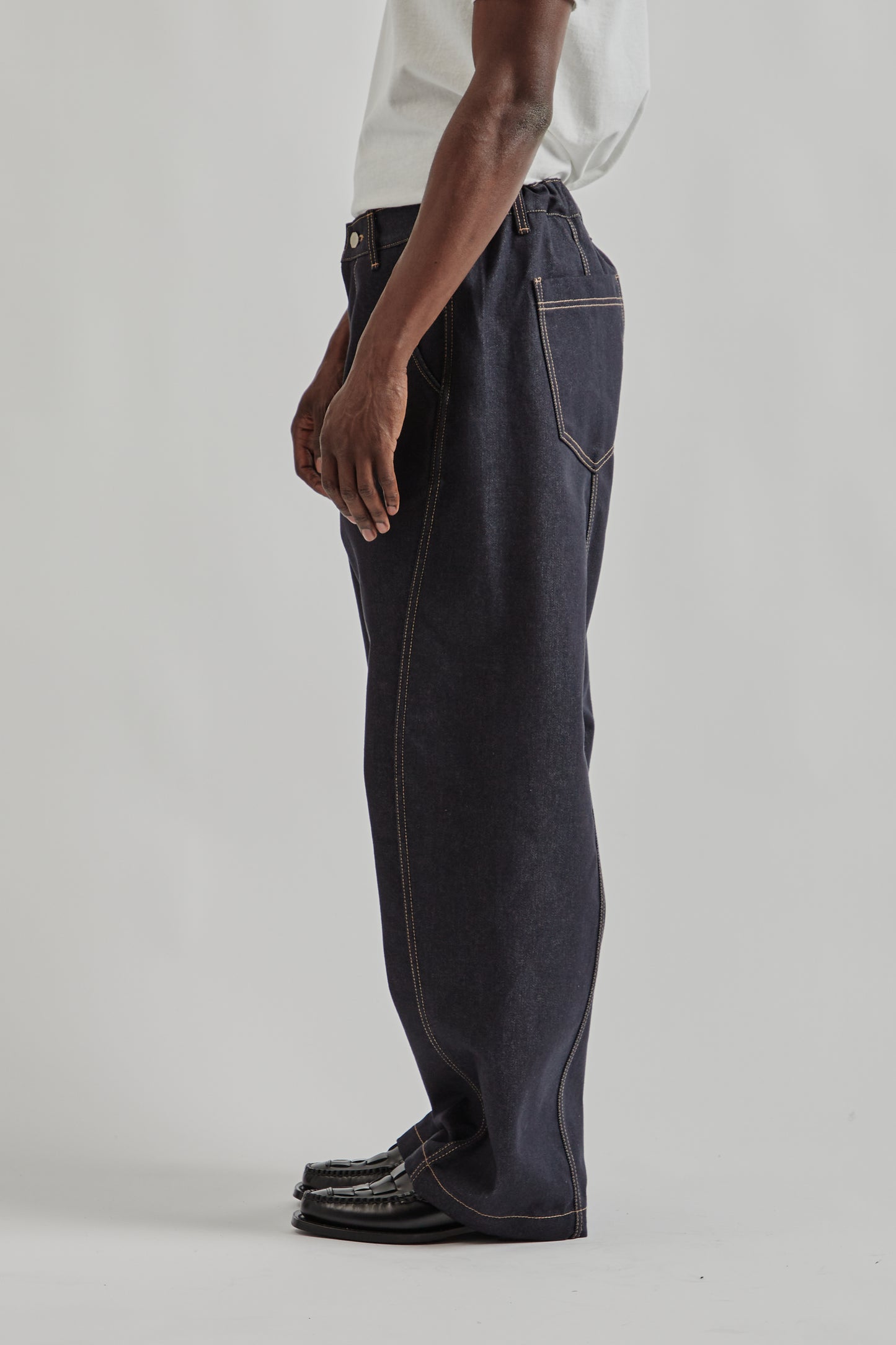 Estudio Niksen FW25 Raw Denim In-Stitch Jeans Indigo 6
