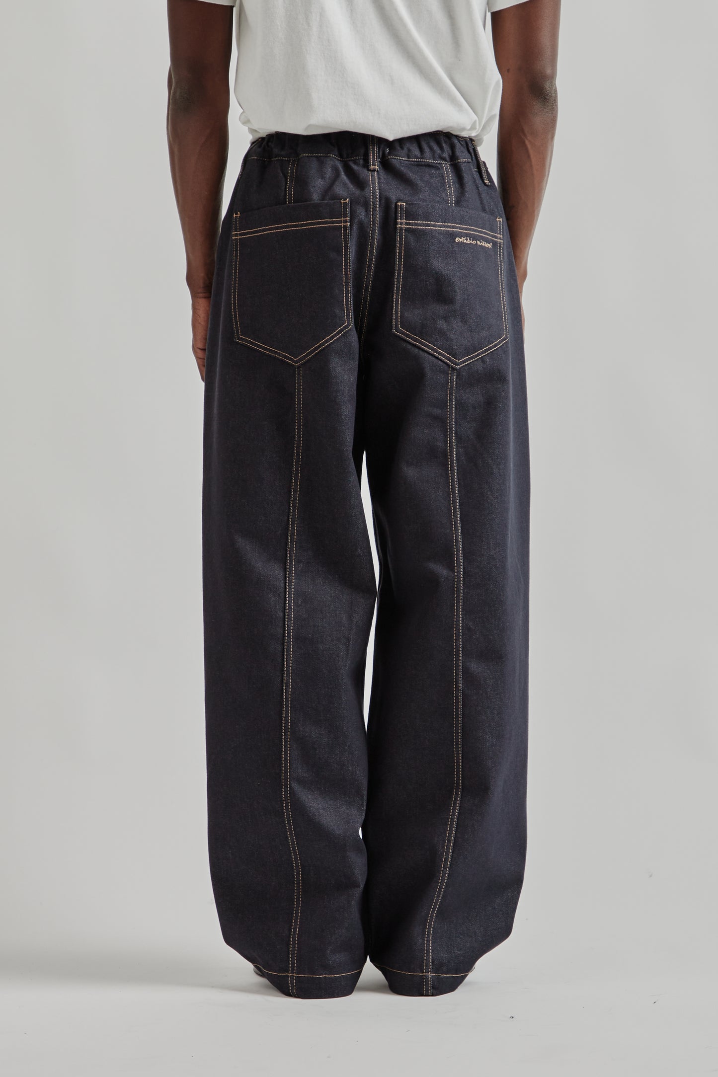 Estudio Niksen FW25 Raw Denim In-Stitch Jeans Indigo 7