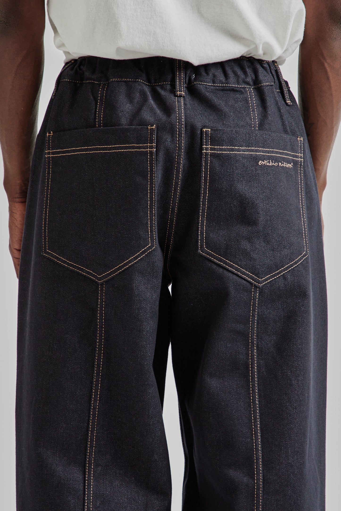 Estudio Niksen FW25 Raw Denim In-Stitch Jeans Indigo 8