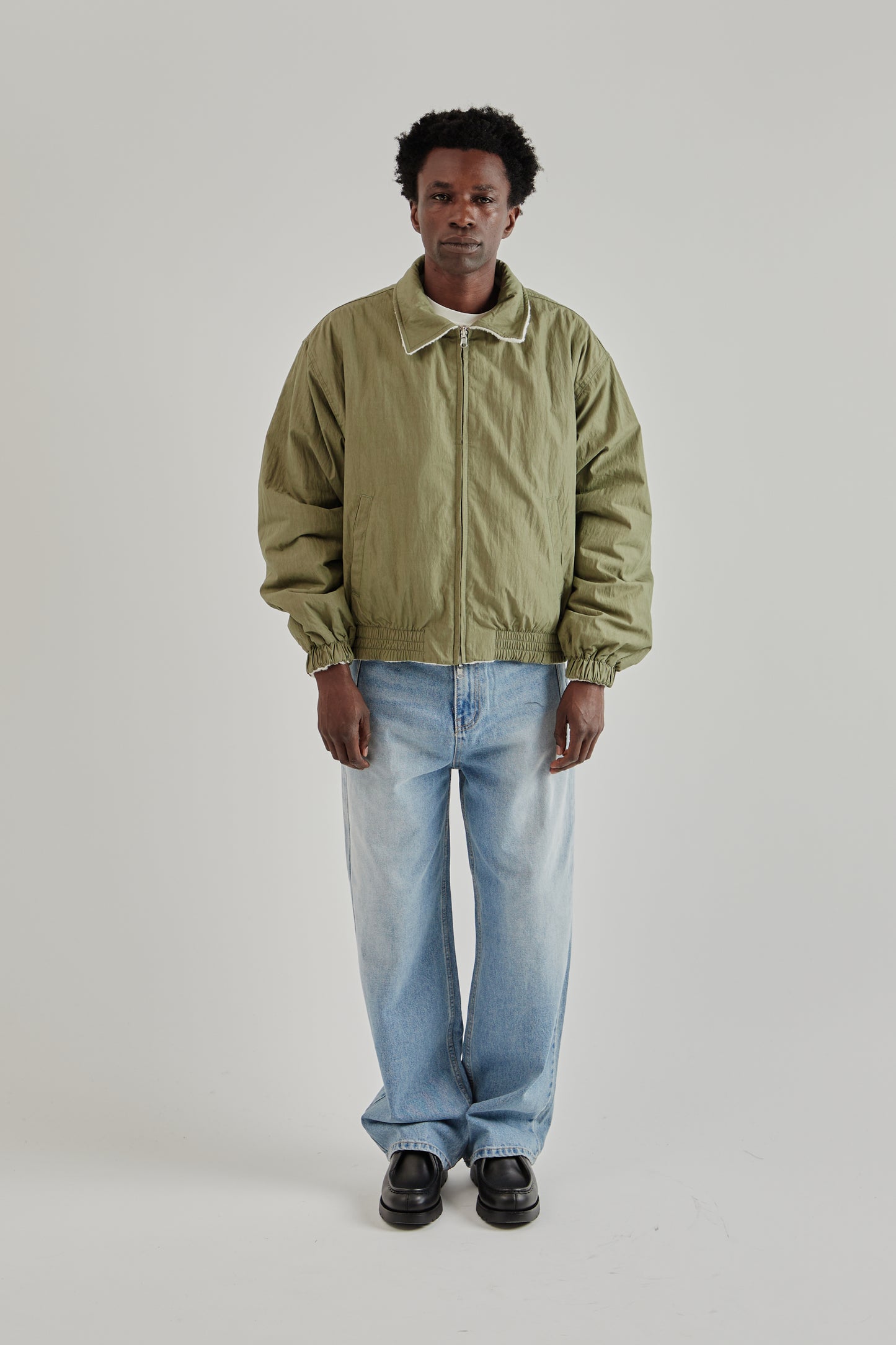 Estudio Niksen FW25 Reversible Bomber Jacket Khaki18
