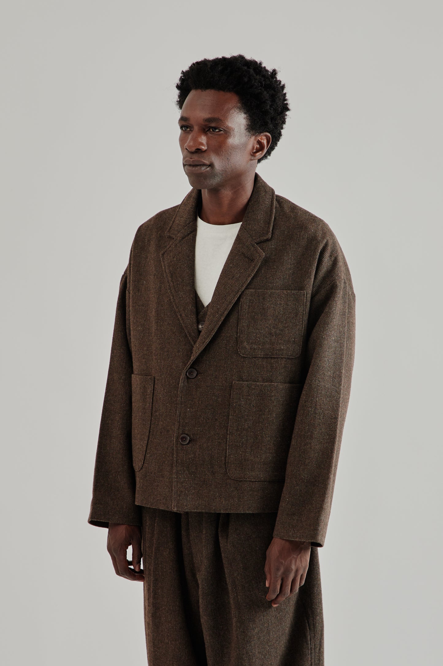 Estudio Niksen FW25 Wool Blazer Jacket Brown3