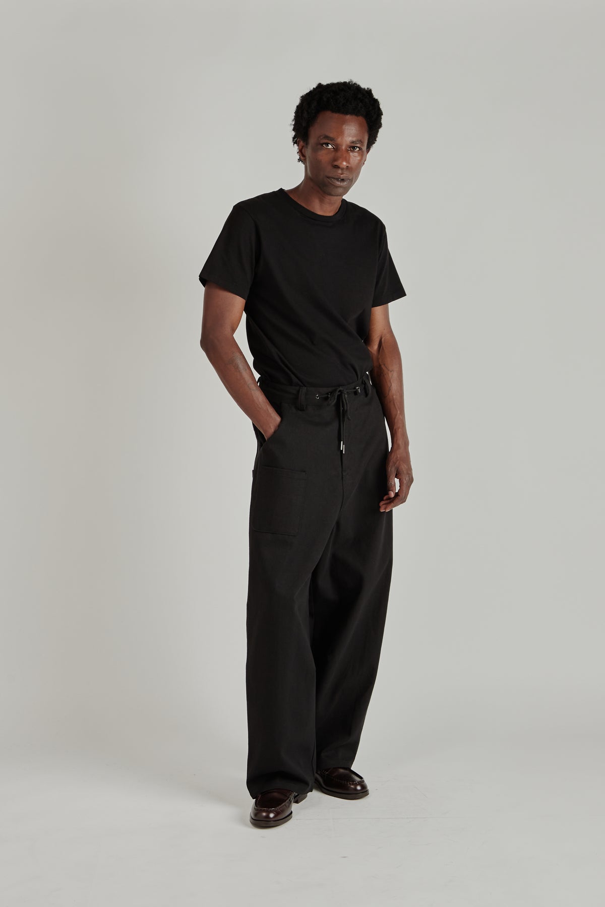 Mismatched Pocket Jeans - Black