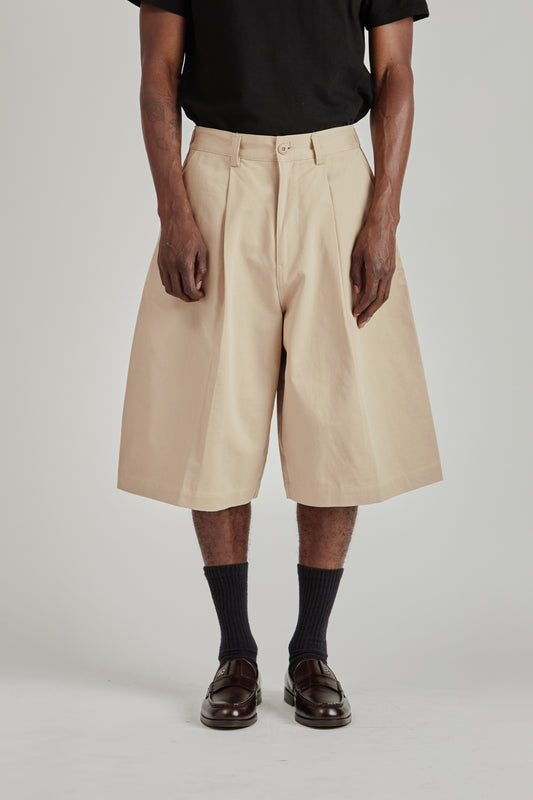 Estudio Niksen FW26 Pintuck Wide Shorts Beige0805