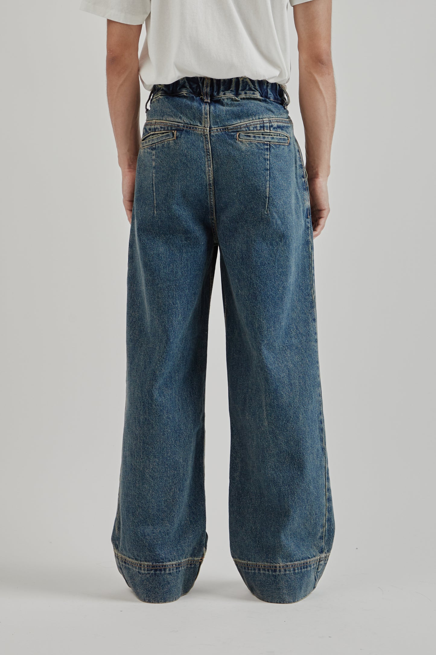 Big Hem Denim Jeans - Blue Wash