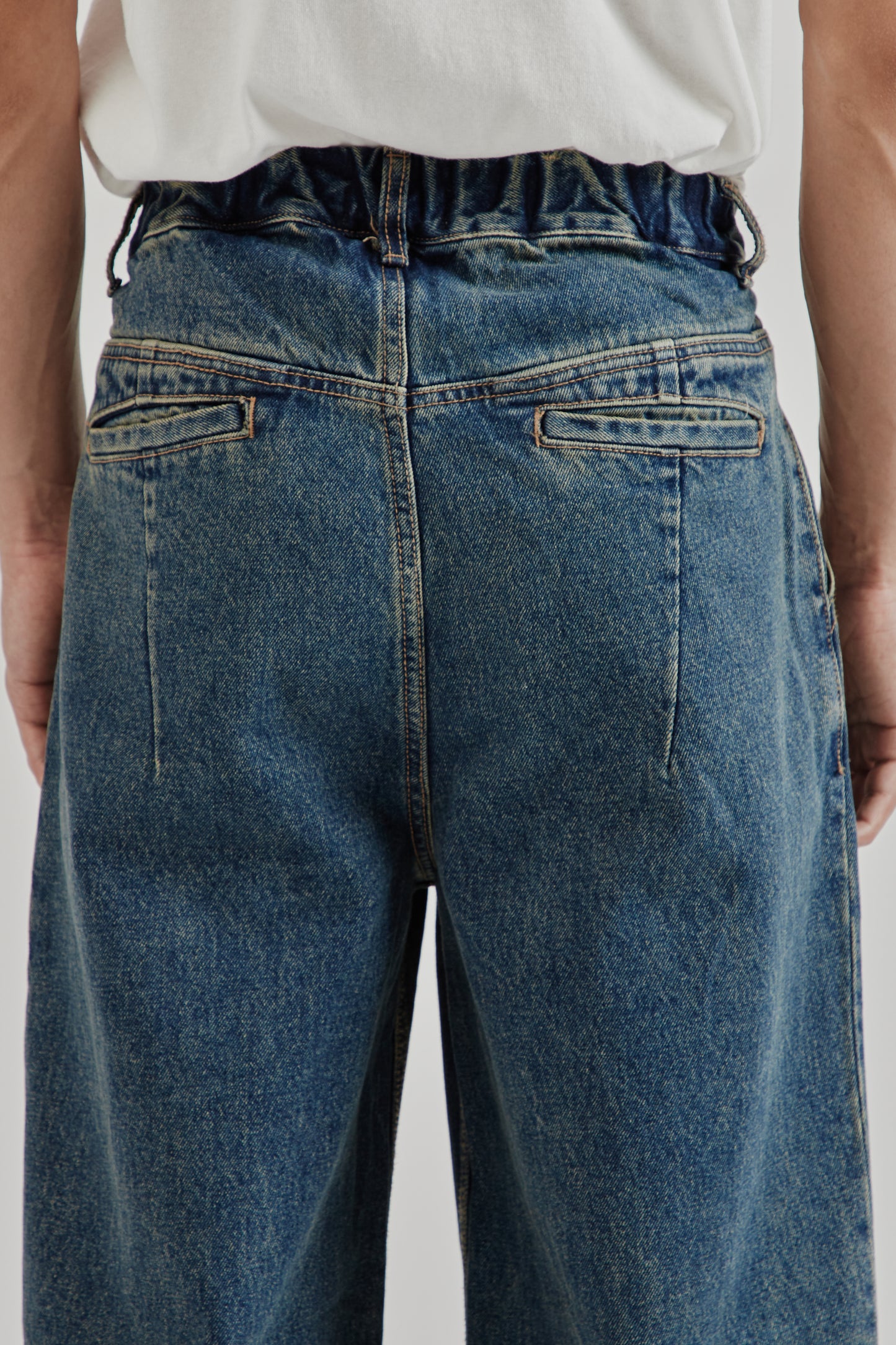 Big Hem Denim Jeans - Blue Wash