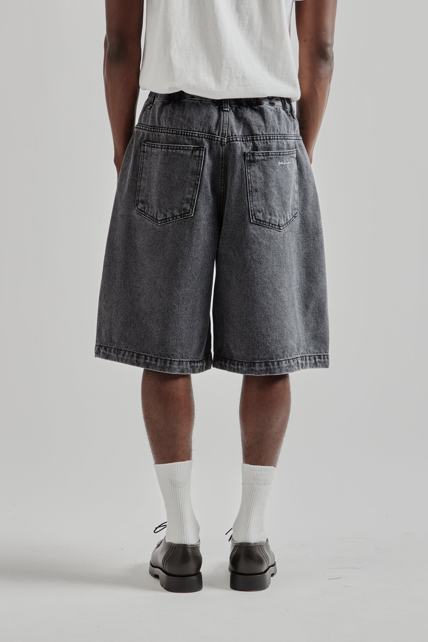 Half-Dart Denim Shorts - Black