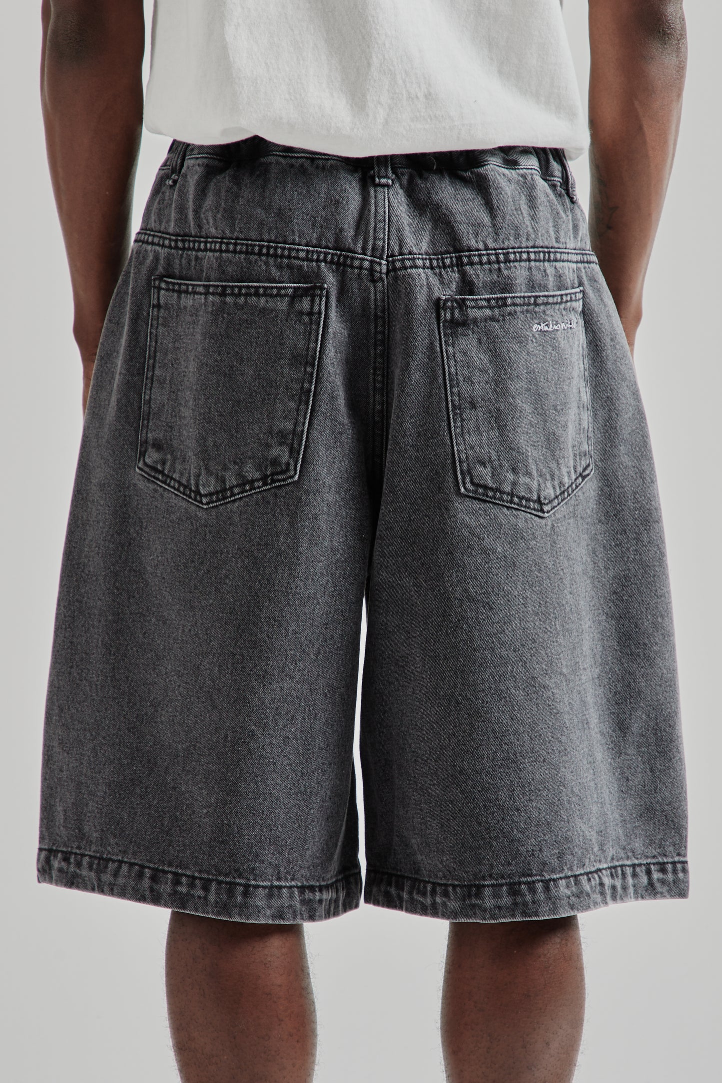 Half-Dart Denim Shorts - Black