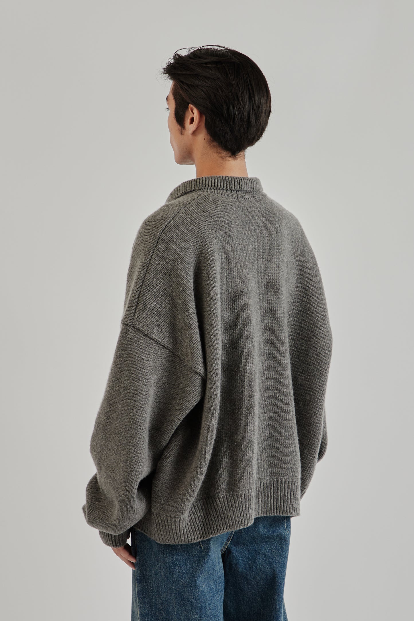 Mismatch Button Cardigan - Charcoal