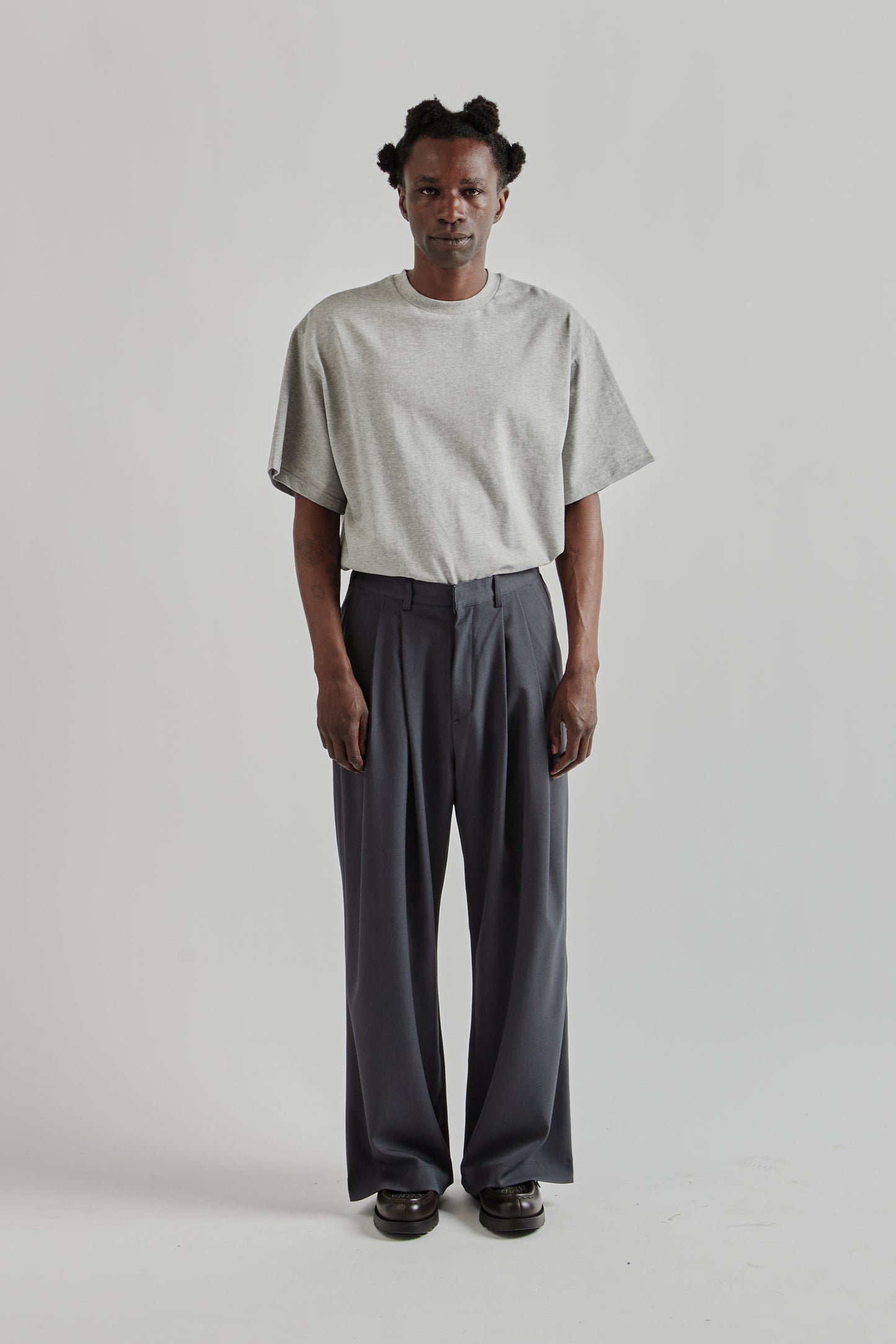 Pintuck Maxi Trousers - Grey