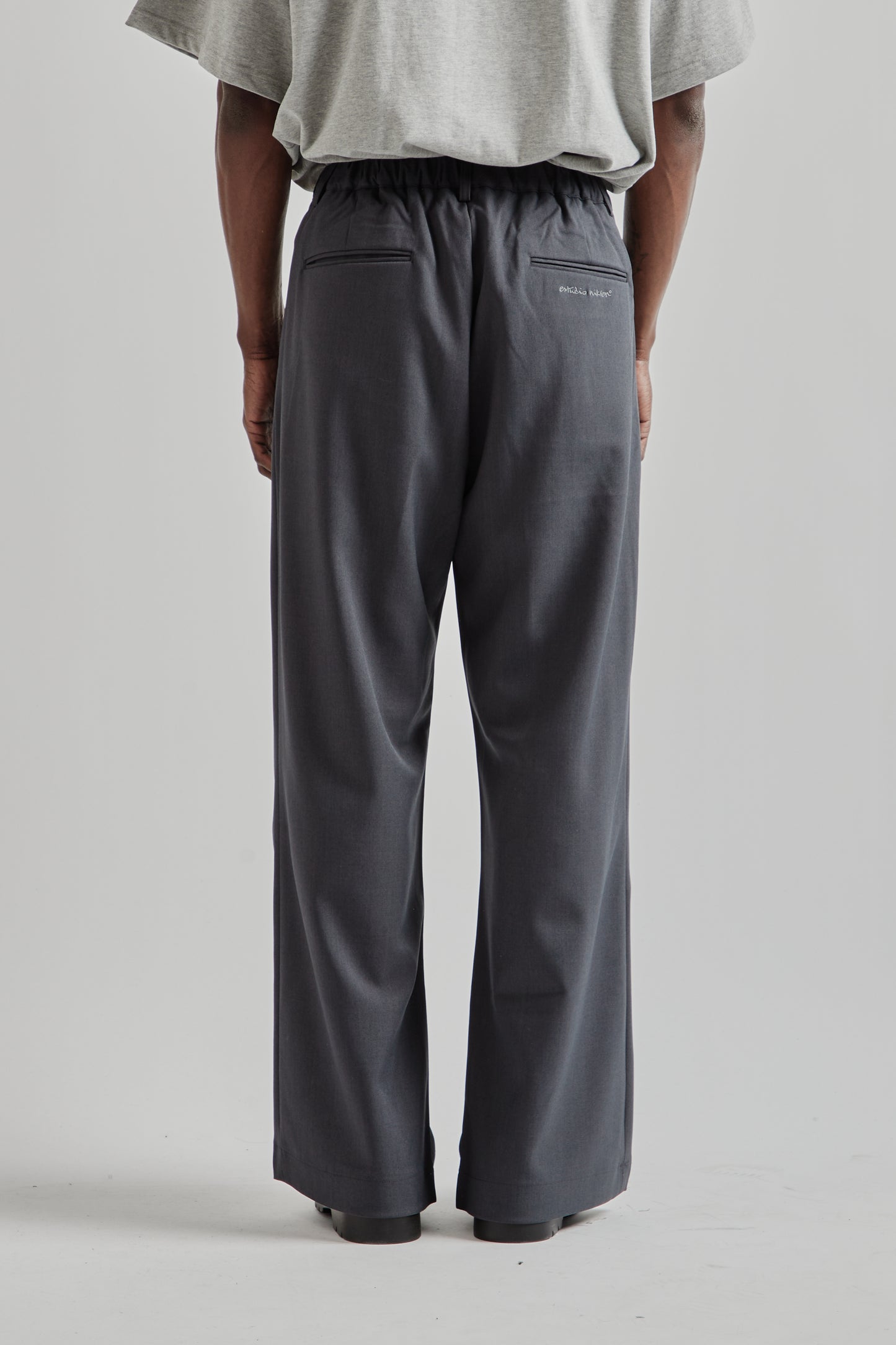 Pintuck Maxi Trousers - Grey