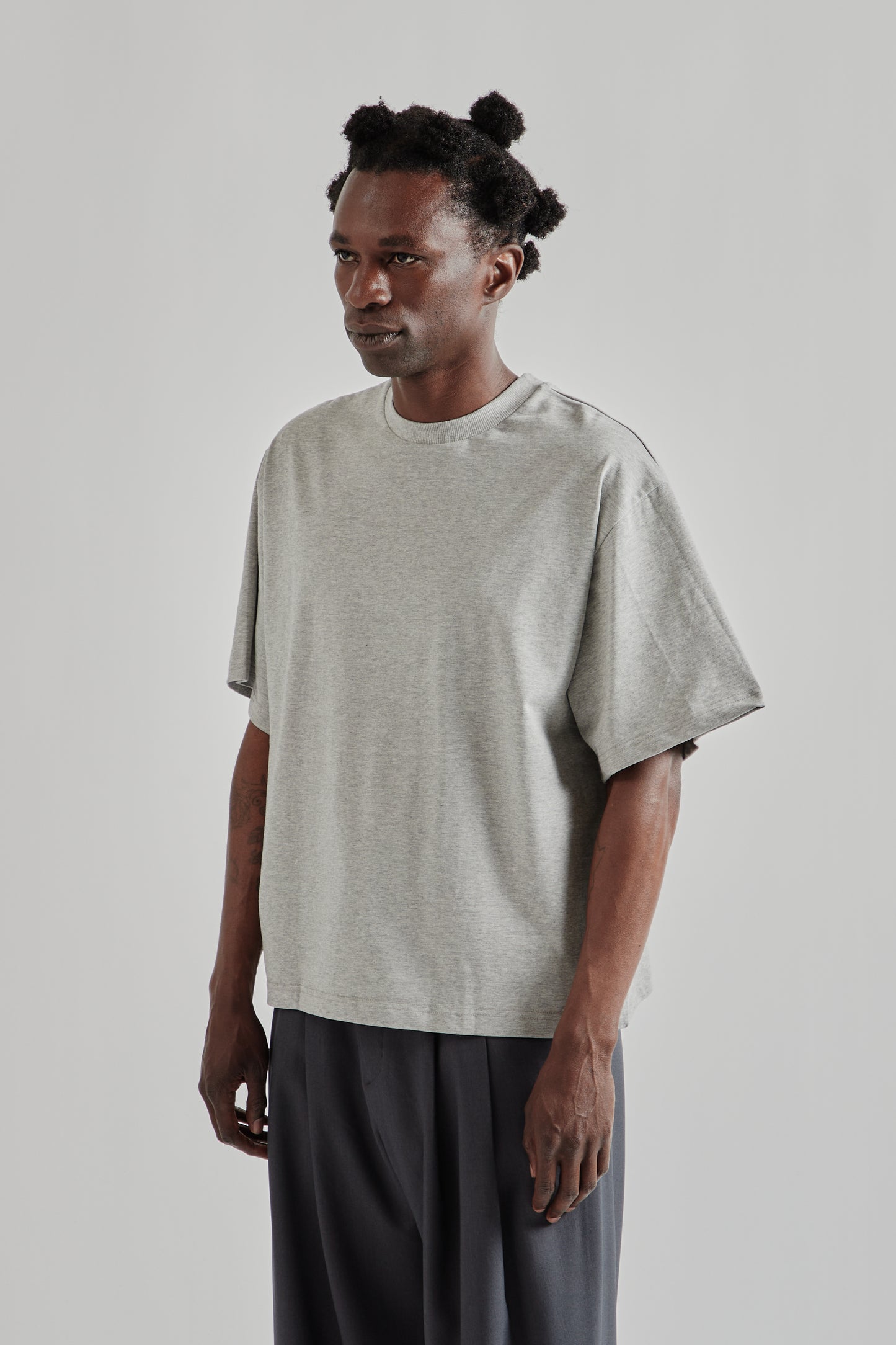 Signature Cropped Tee - Grey