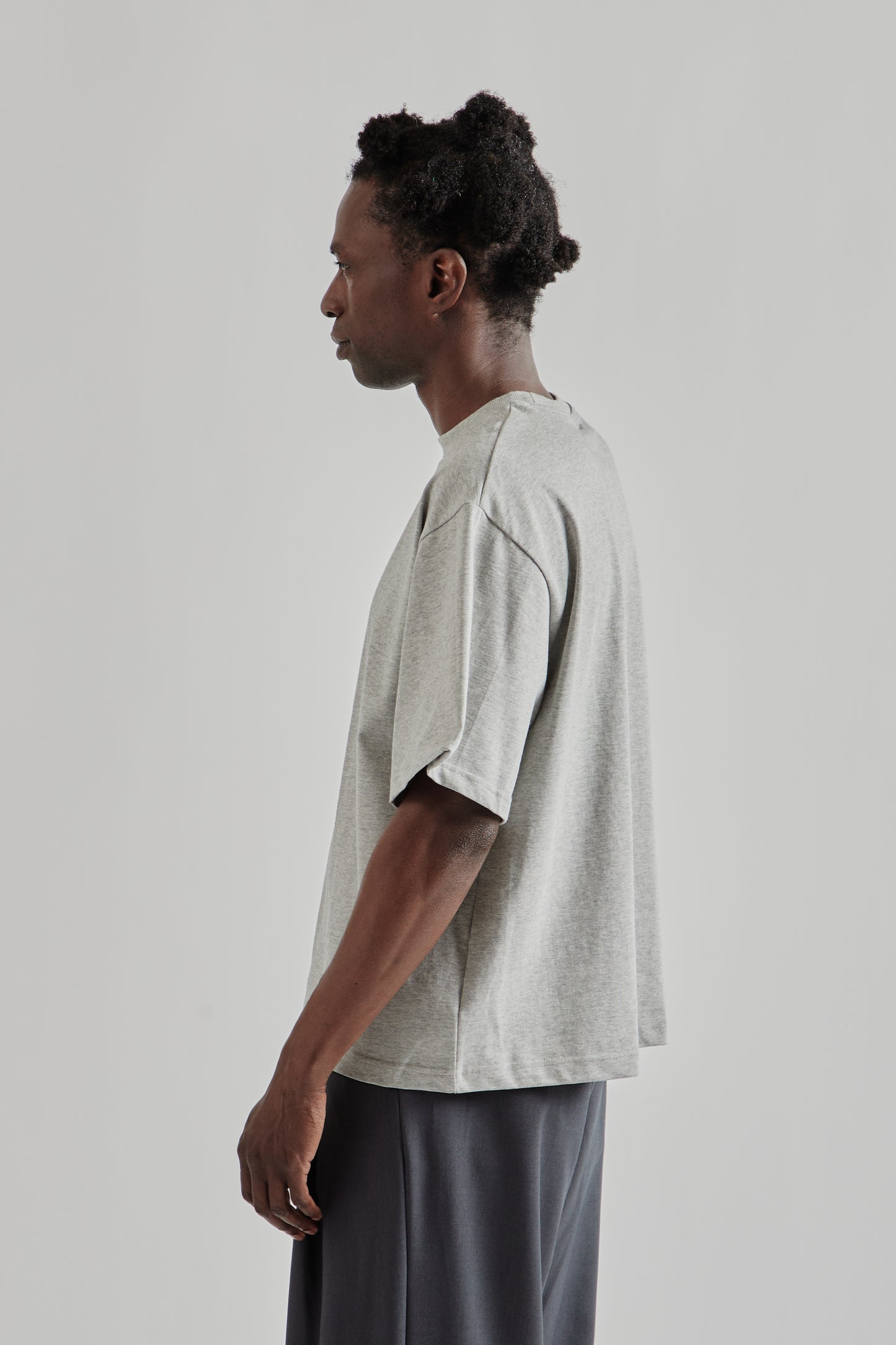 Signature Cropped Tee - Grey