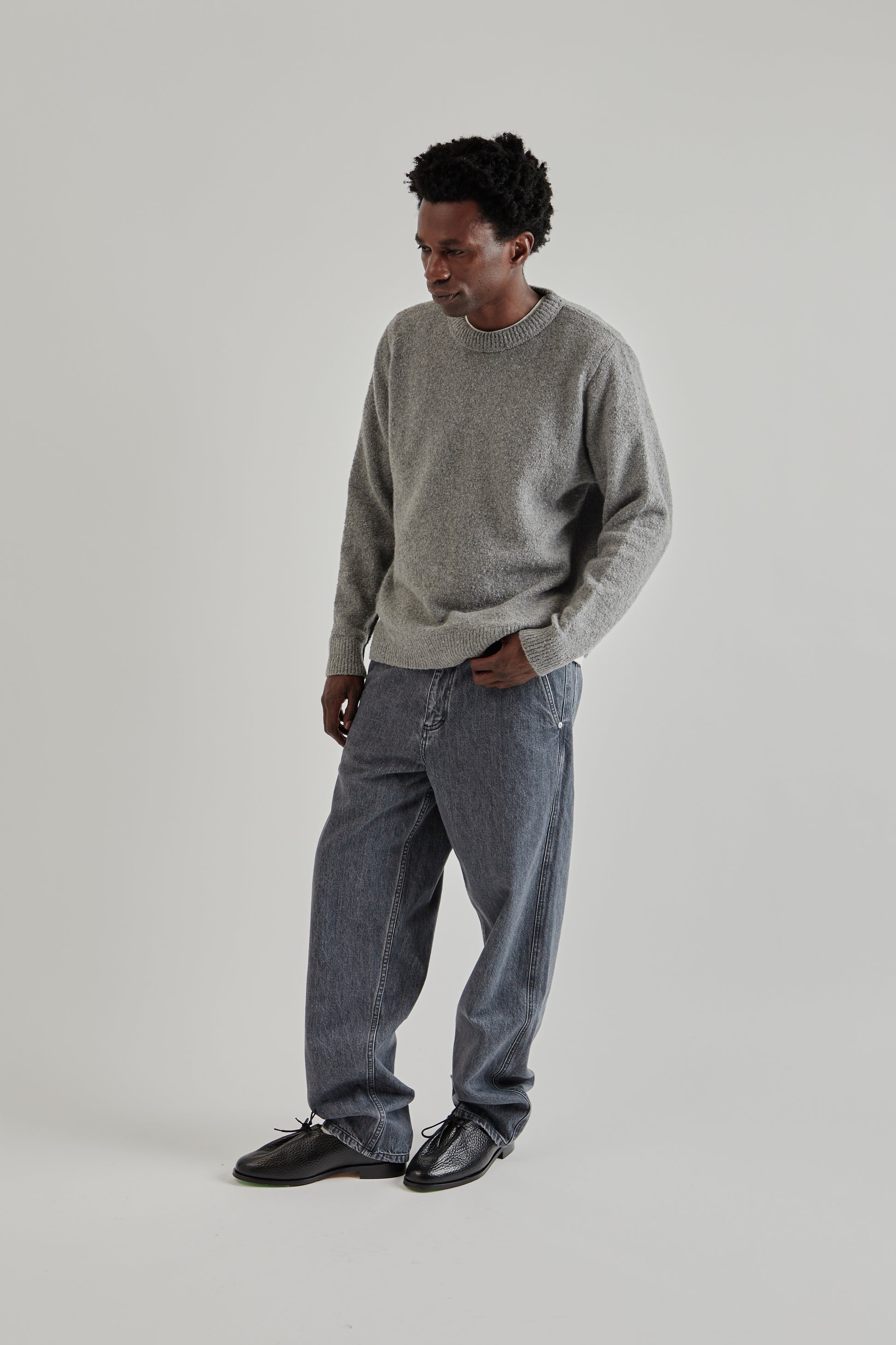 Fairly Normal FW25 Boucle Sweater Grey10