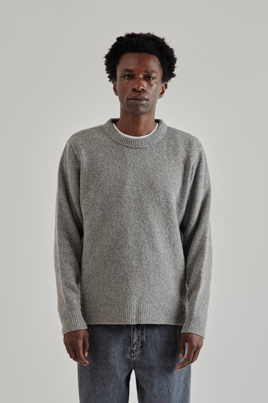 Fairly Normal FW25 Boucle Sweater Grey2