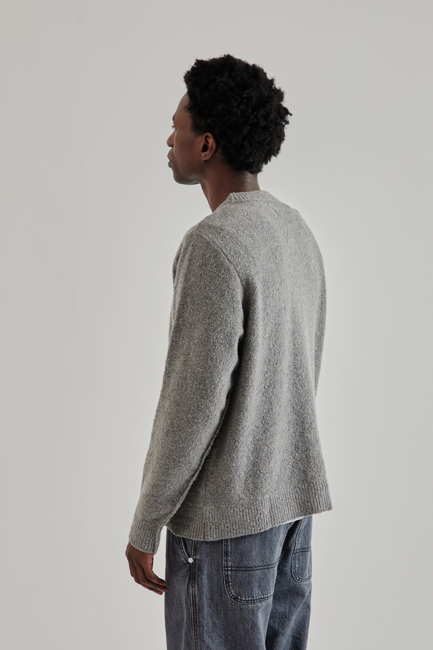 Fairly Normal FW25 Boucle Sweater Grey4