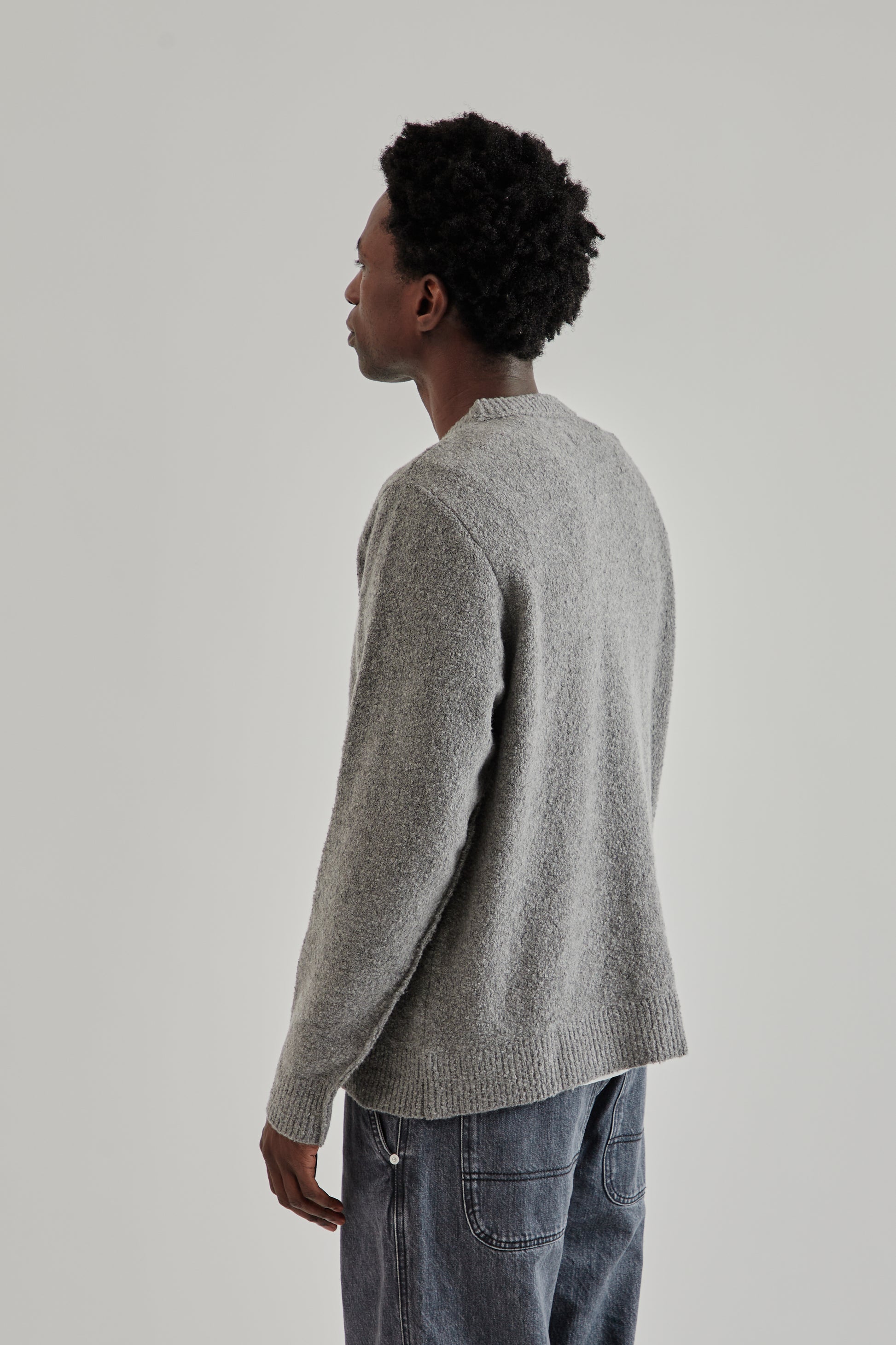Fairly Normal FW25 Boucle Sweater Grey4