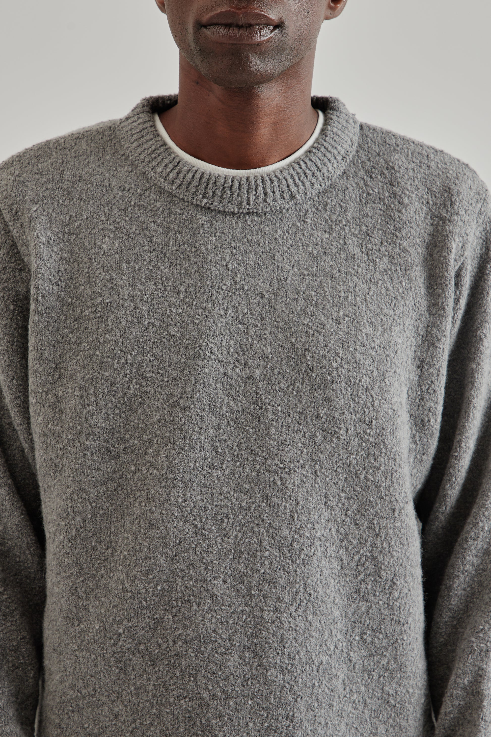 Fairly Normal FW25 Boucle Sweater Grey6