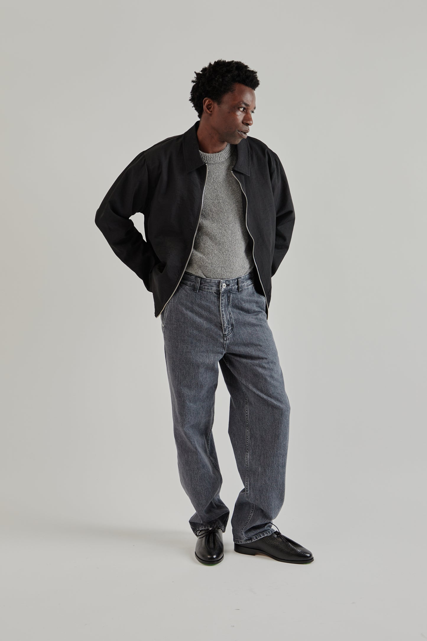 Fairly Normal FW25 Double Zip Jacket Nylon Black12