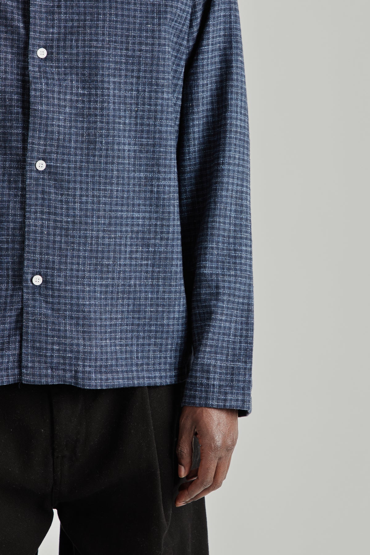 Box Shirt - Wool Checkered Blue