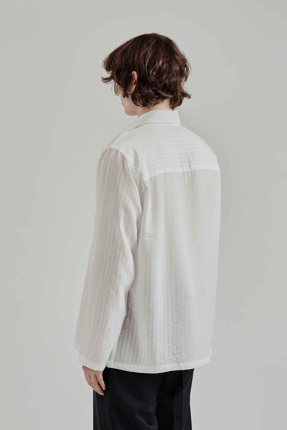 Fairly Normal SS25 Box Shirt Tencel White 4