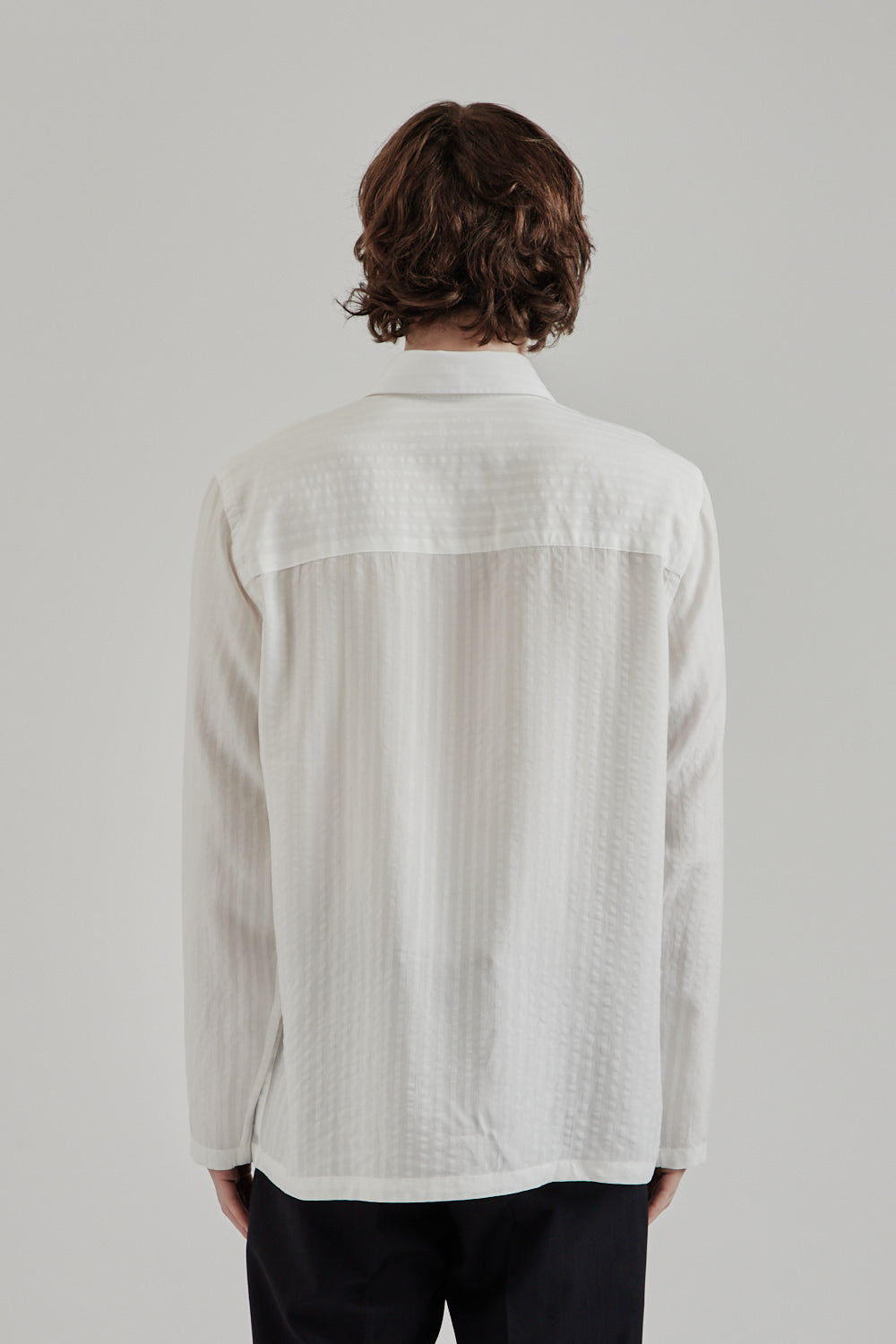 Fairly Normal SS25 Box Shirt Tencel White 5