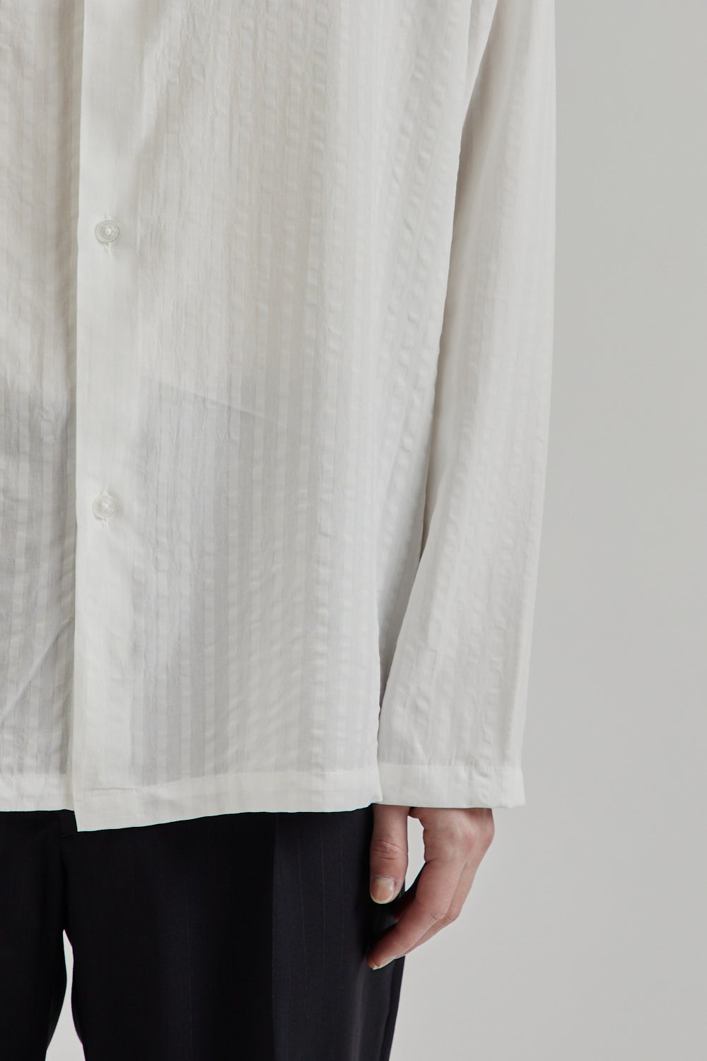Fairly Normal SS25 Box Shirt Tencel White 8