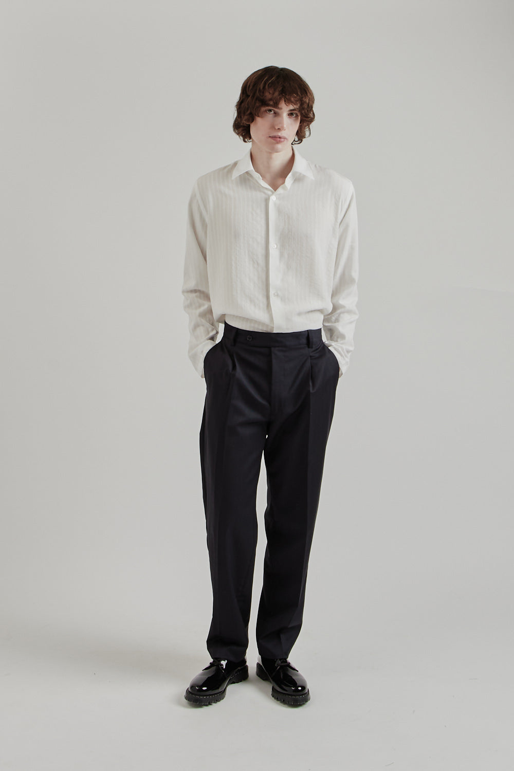 Fairly Normal SS25 Pleated Trousers Pinstripe 11