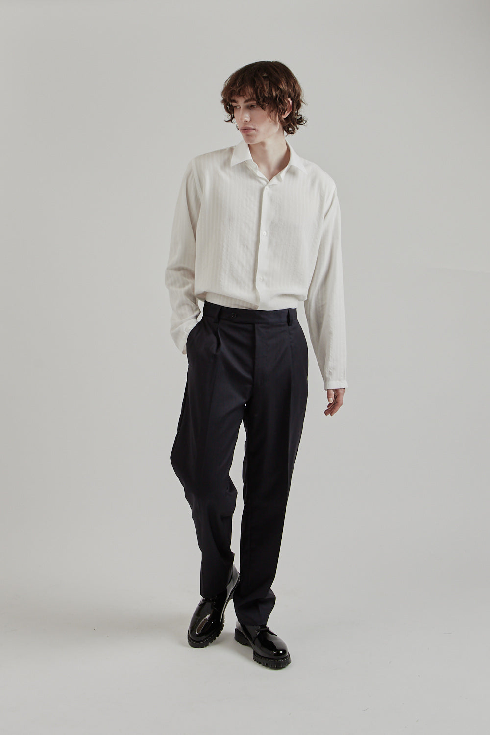 Fairly Normal SS25 Pleated Trousers Pinstripe 13