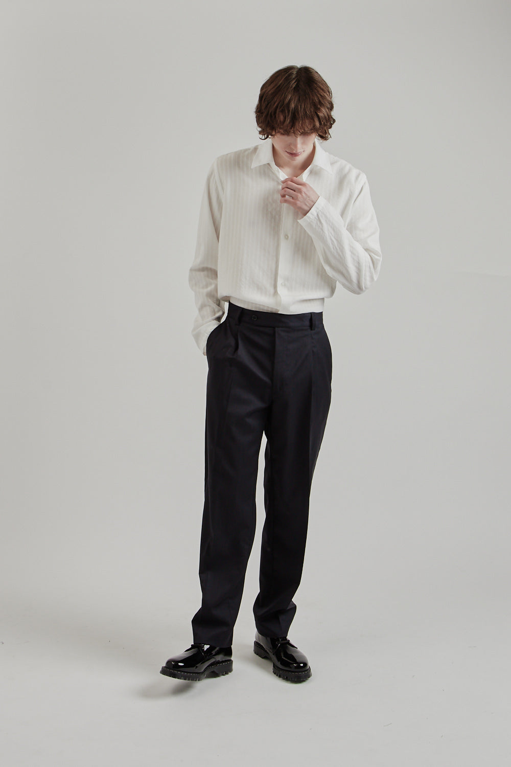 Fairly Normal SS25 Pleated Trousers Pinstripe 14