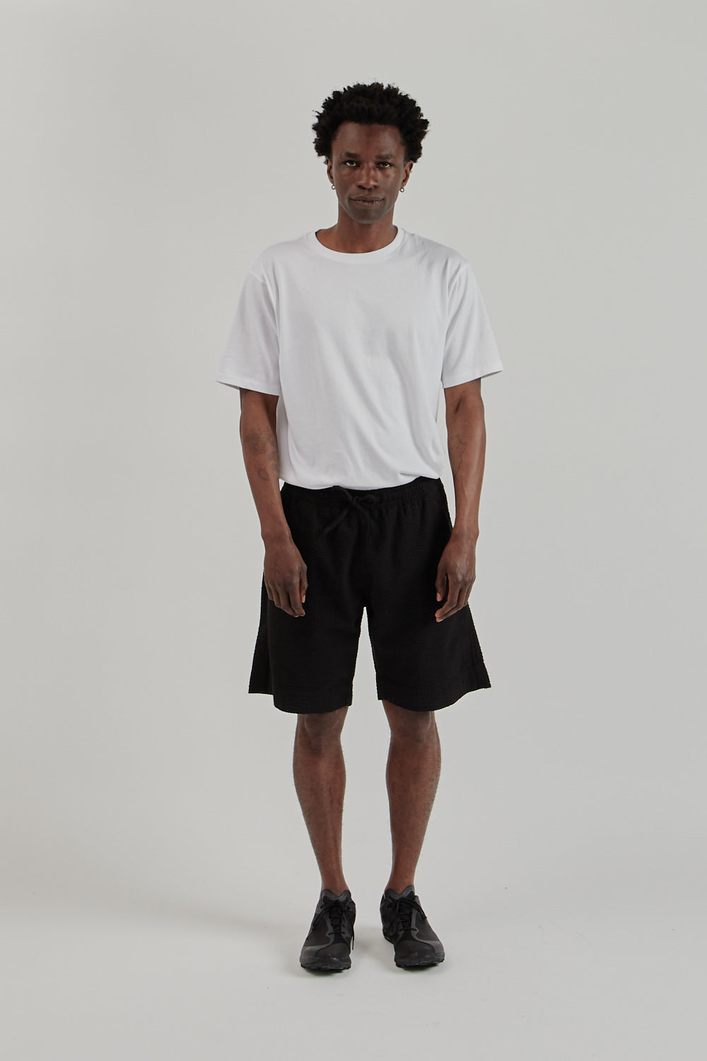 Relaxed Shorts Seersucker - Black