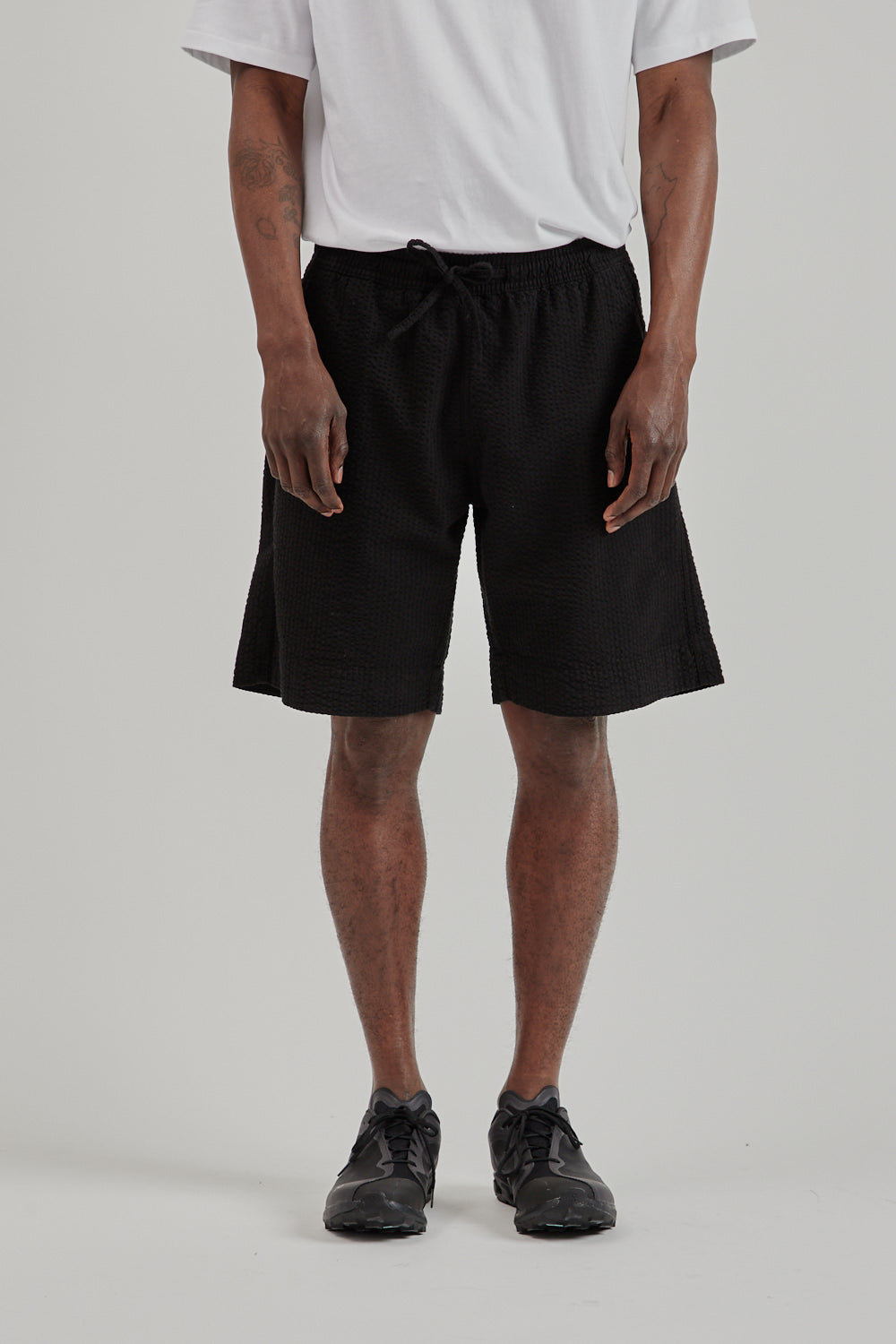 Relaxed Shorts Seersucker - Black