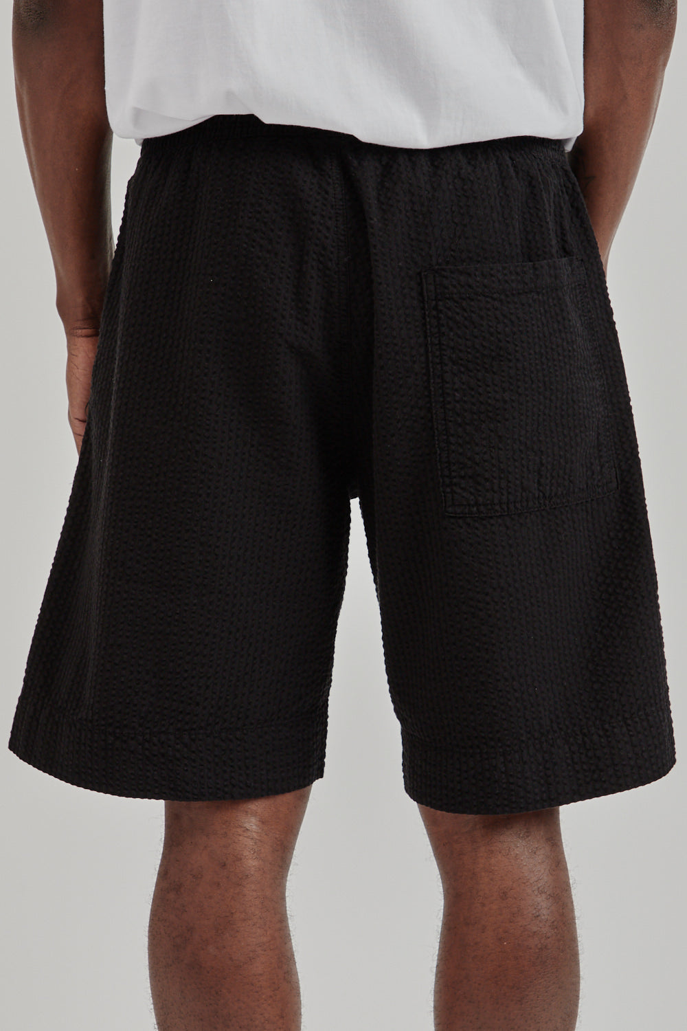 Relaxed Shorts Seersucker - Black