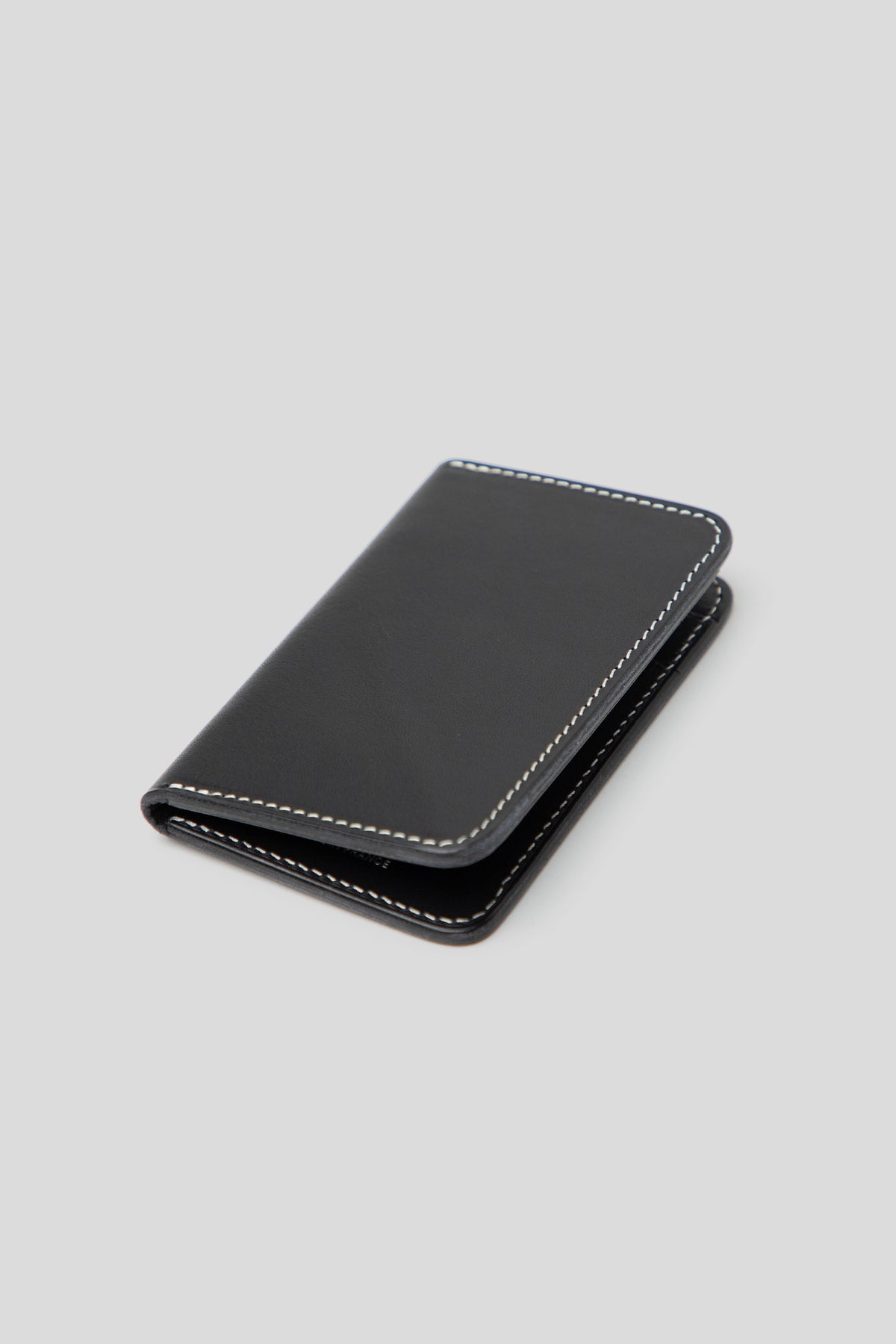 Folding Card Holder - Black Vegetable Tanned Calf
